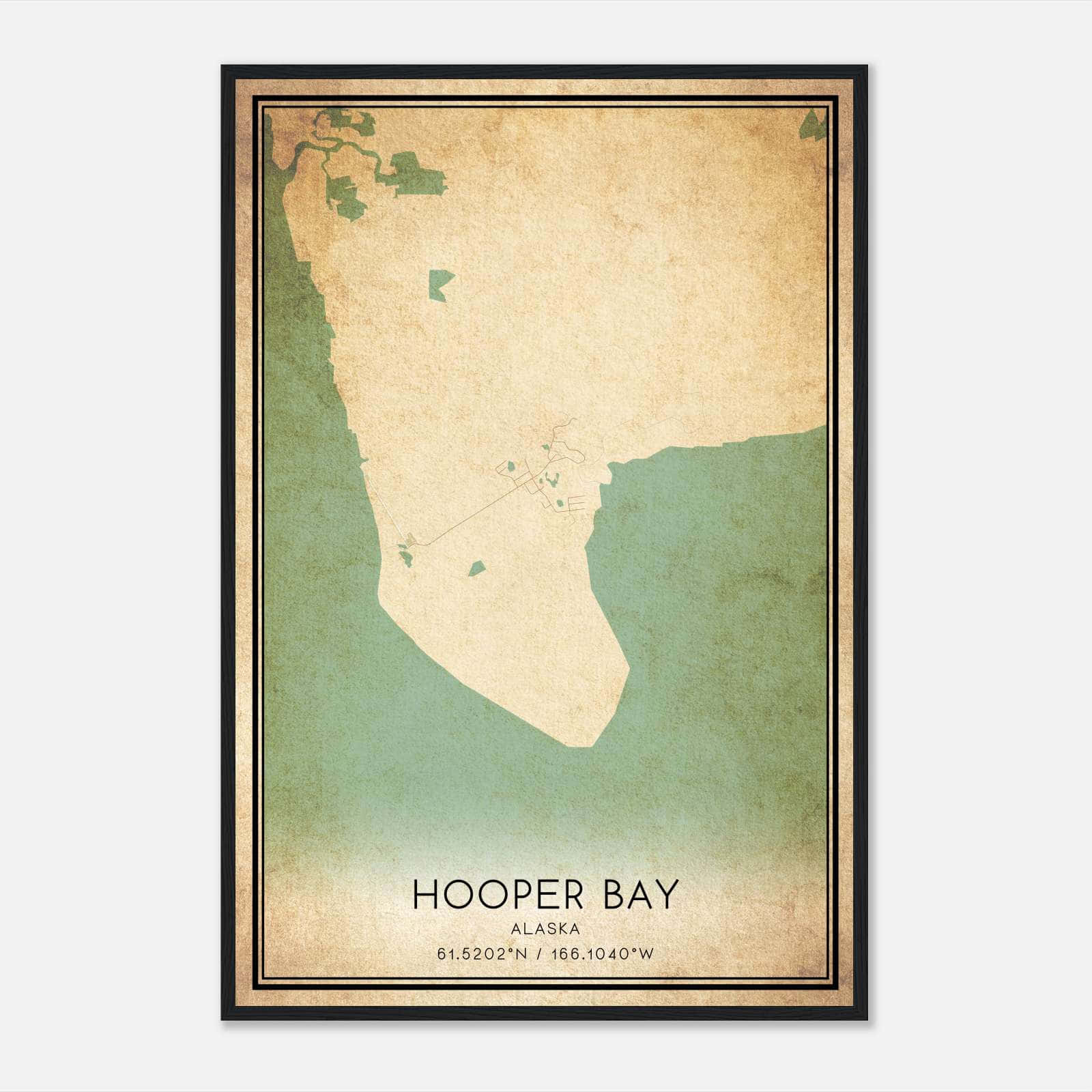 Vintage Hooper Bay Alaska Map Poster, Hooper Bay AK City Road Wall Art Print Vintage Hooper Bay Alaska Map Poster, Hooper Bay AK City Road Wall Art Print