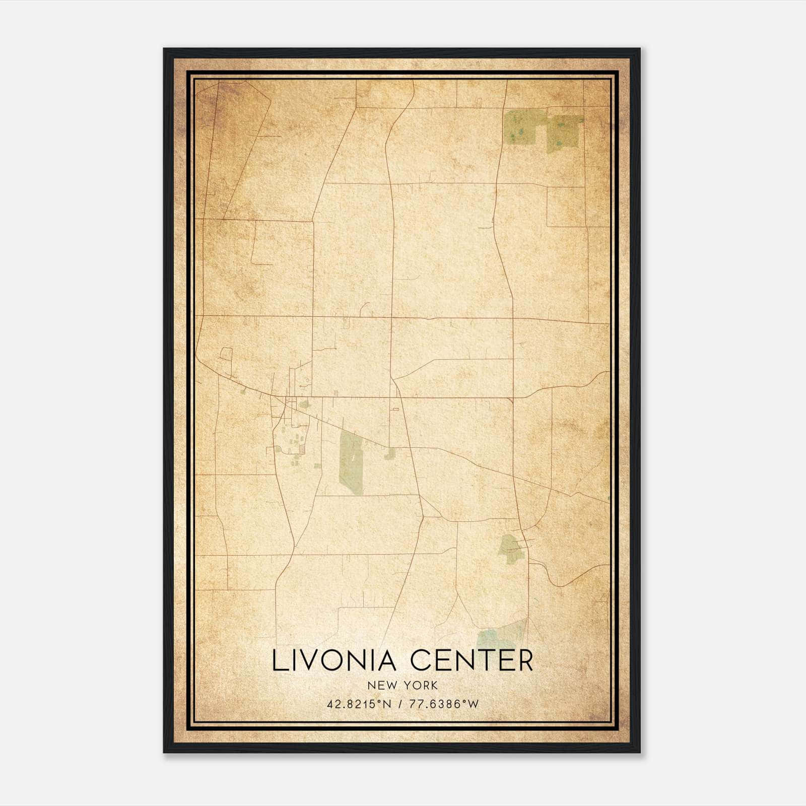 Vintage Livonia Center New York Map Poster, Livonia Center NY City Road Wall Art Print Vintage Livonia Center New York Map Poster, Livonia Center NY City Road Wall Art Print
