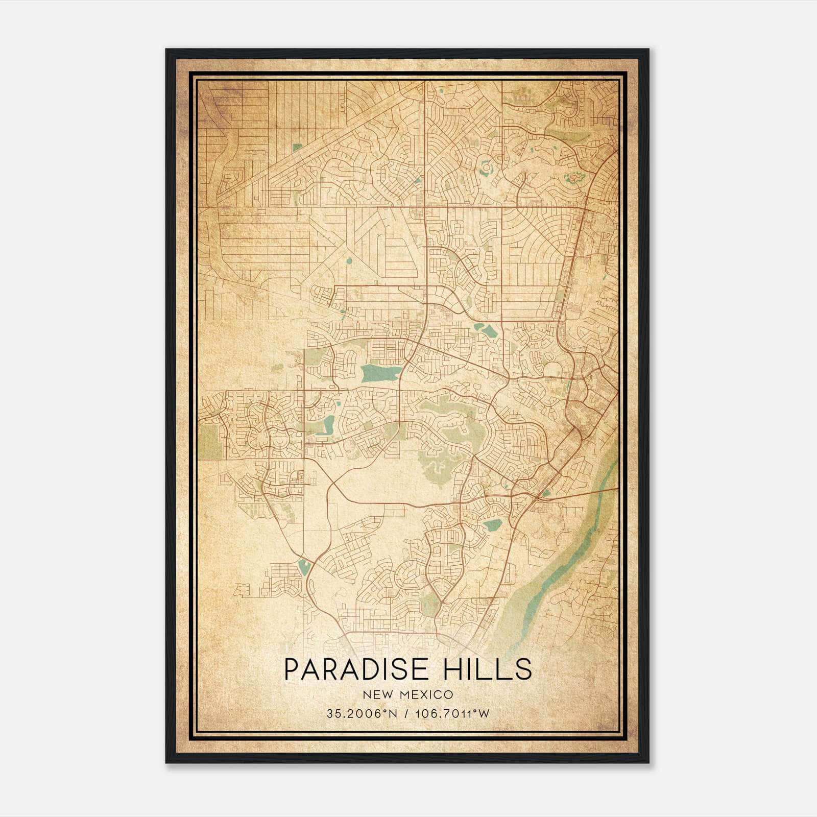 Vintage Paradise Hills New Mexico Map Poster, Paradise Hills NM City Road Wall Art Print Vintage Paradise Hills New Mexico Map Poster, Paradise Hills NM City Road Wall Art Print