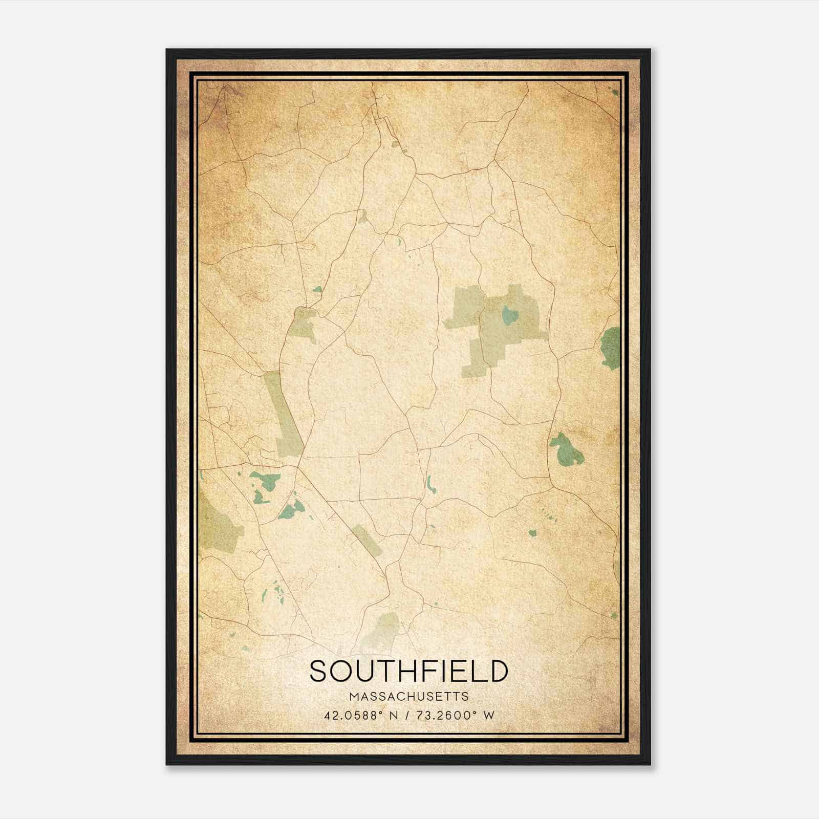 Vintage Southfield Massachusetts Map Poster, Southfield MA City Road Wall Art Print Vintage Southfield Massachusetts Map Poster, Southfield MA City Road Wall Art Print