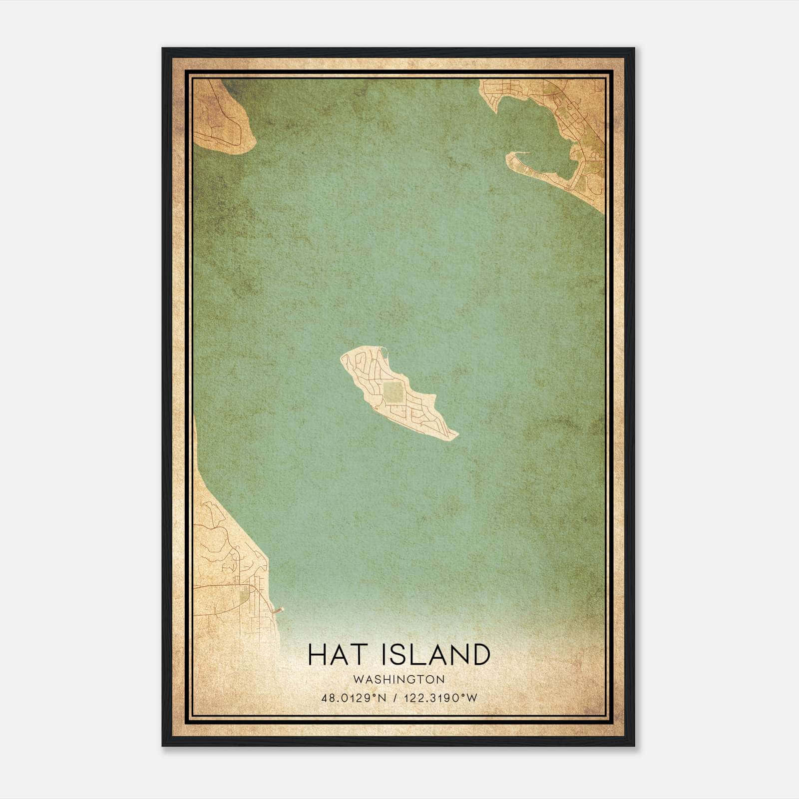 Vintage Hat Island Washington Map Poster, Hat Island WA City Road Wall Art Print Vintage Hat Island Washington Map Poster, Hat Island WA City Road Wall Art Print