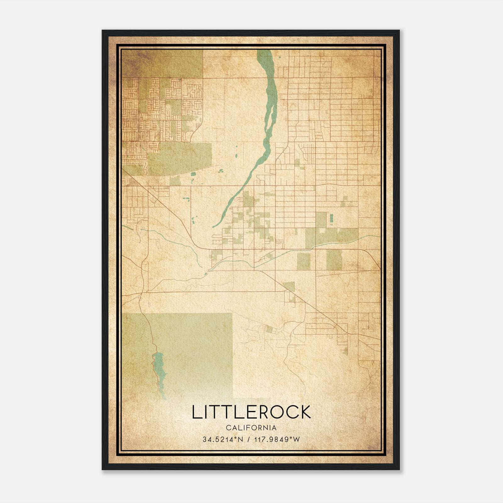 Vintage Littlerock California Map Poster, Littlerock CA City Road Wall Art Print Vintage Littlerock California Map Poster, Littlerock CA City Road Wall Art Print