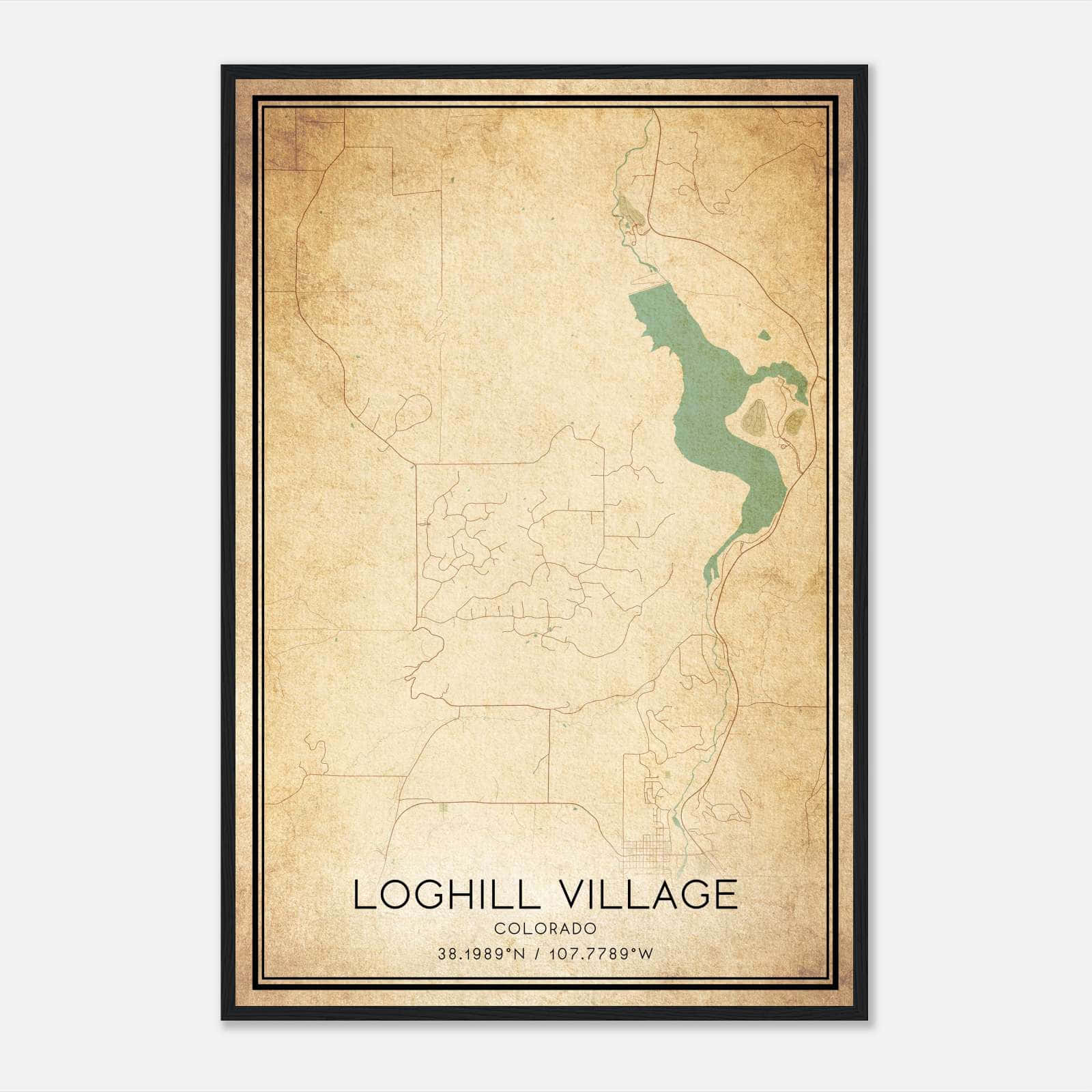 Vintage Loghill Village Colorado Map Poster, Loghill Village CO City Road Wall Art Print Vintage Loghill Village Colorado Map Poster, Loghill Village CO City Road Wall Art Print