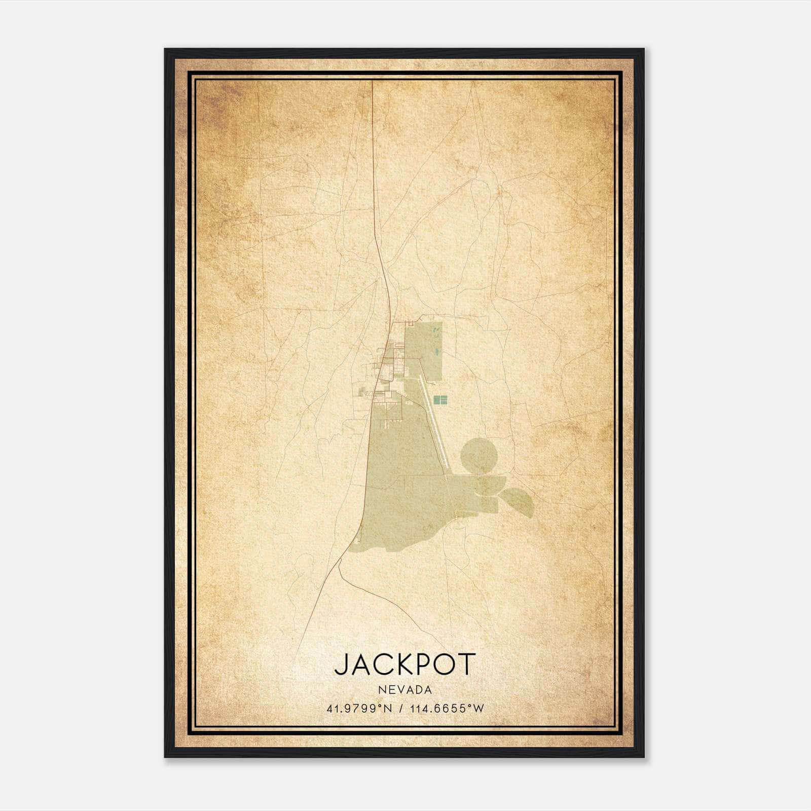 Vintage Jackpot Nevada Map Poster, Jackpot NV City Road Wall Art Print Vintage Jackpot Nevada Map Poster, Jackpot NV City Road Wall Art Print