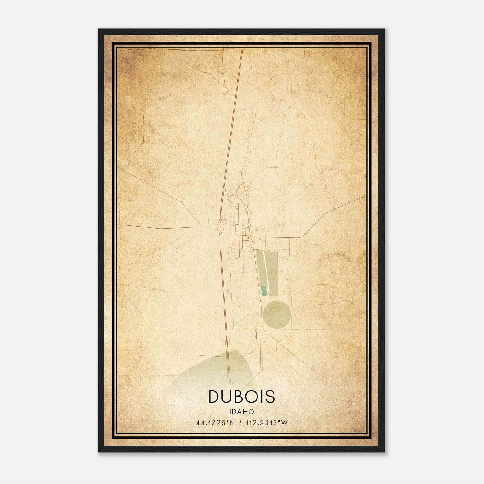 Vintage Dubois Idaho Map Poster, Dubois ID City Road Wall Art Print Vintage Dubois Idaho Map Poster, Dubois ID City Road Wall Art Print