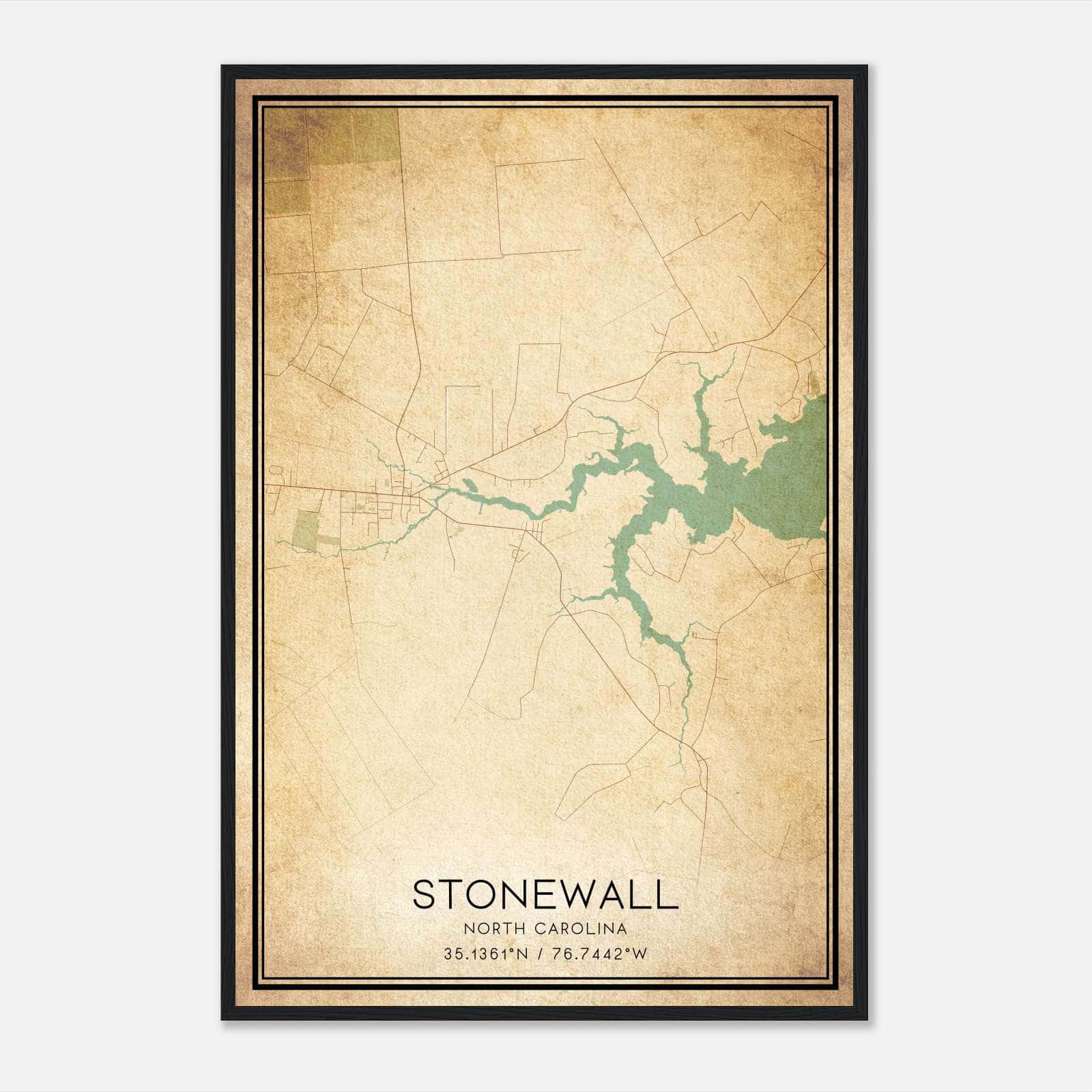 Vintage Stonewall North Carolina Map Poster, Stonewall NC City Road Wall Art Print Vintage Stonewall North Carolina Map Poster, Stonewall NC City Road Wall Art Print