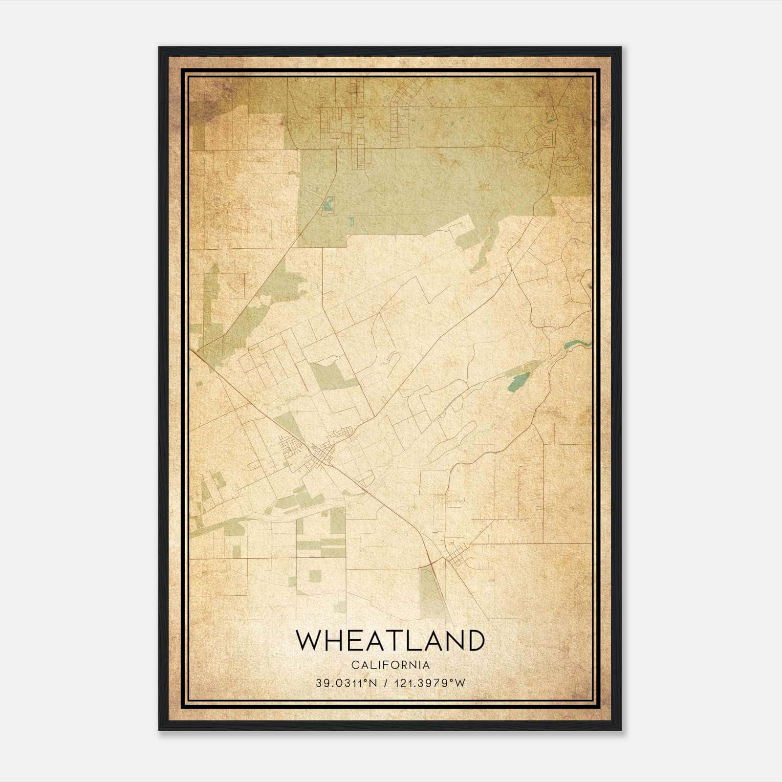 Vintage Wheatland California Map - 89ddaf1d6710b898b6ffff343d794b0b