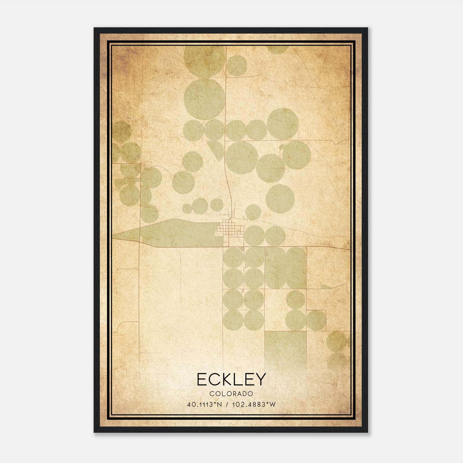 Vintage Eckley Colorado Map Poster, Eckley CO City Road Wall Art Print Vintage Eckley Colorado Map Poster, Eckley CO City Road Wall Art Print