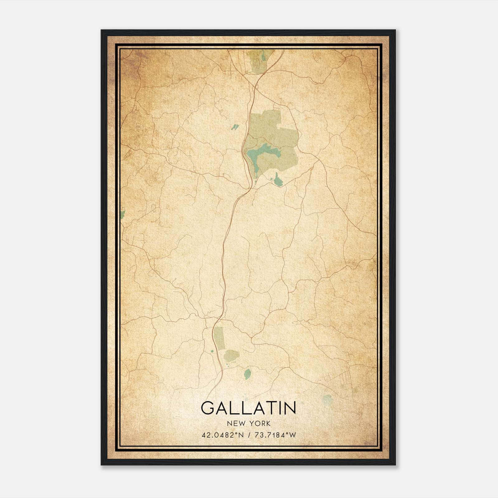 Vintage Gallatin New York Map Poster, Gallatin NY City Road Wall Art Print Vintage Gallatin New York Map Poster, Gallatin NY City Road Wall Art Print
