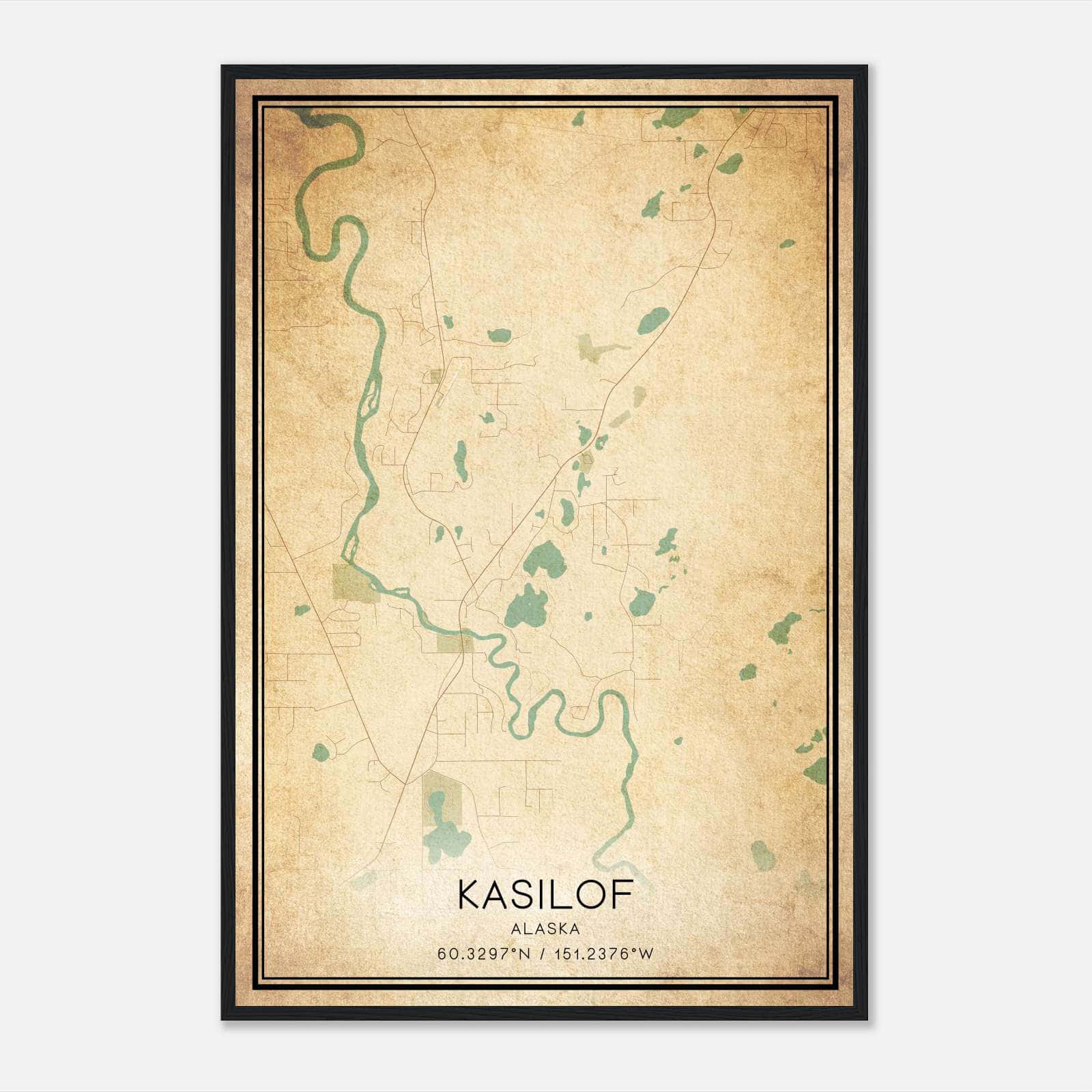 Vintage Kasilof Alaska Map Poster, Kasilof AK City Road Wall Art Print Vintage Kasilof Alaska Map Poster, Kasilof AK City Road Wall Art Print