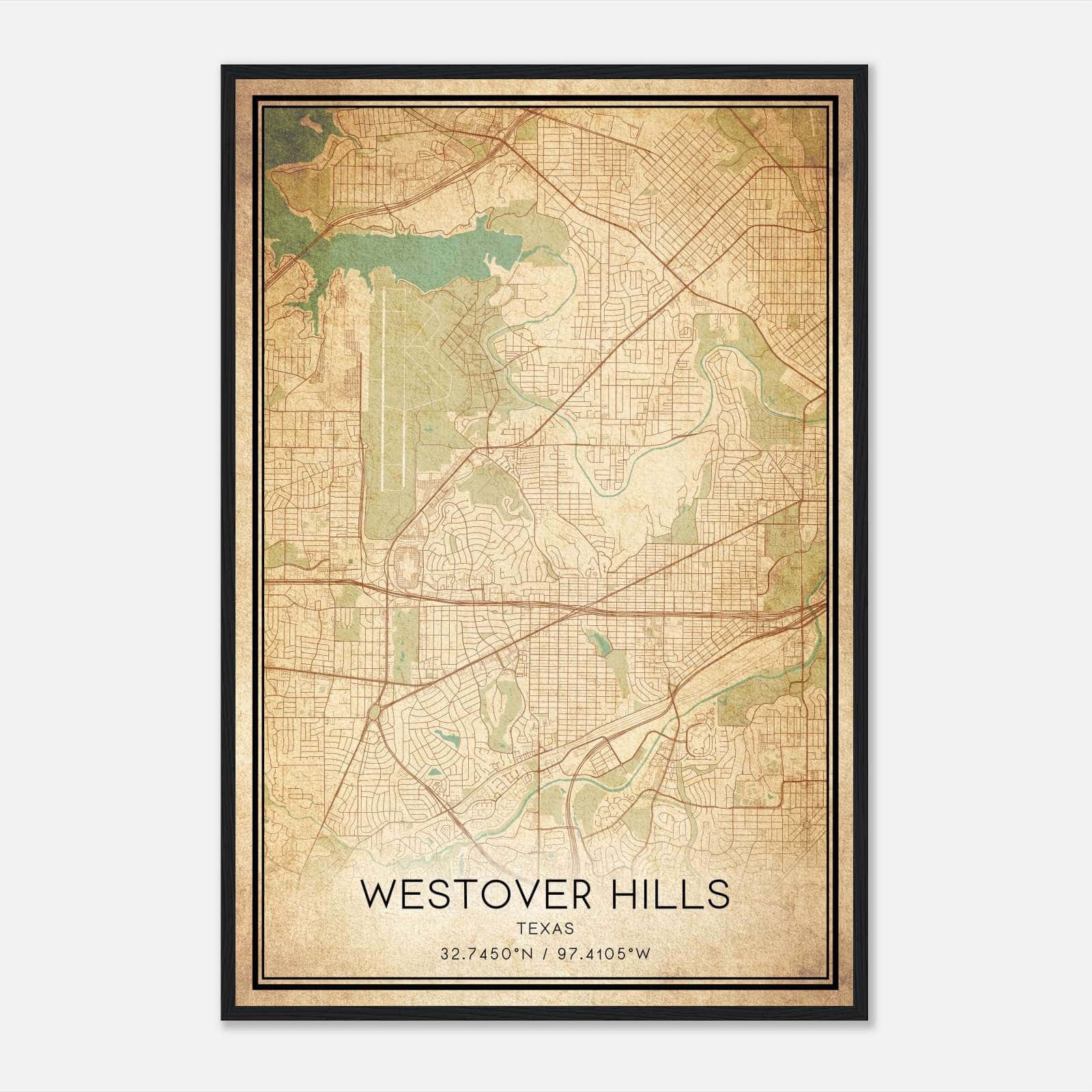 Vintage Westover Hills Texas Map Poster, Westover Hills TX City Road Wall Art Print Vintage Westover Hills Texas Map Poster, Westover Hills TX City Road Wall Art Print