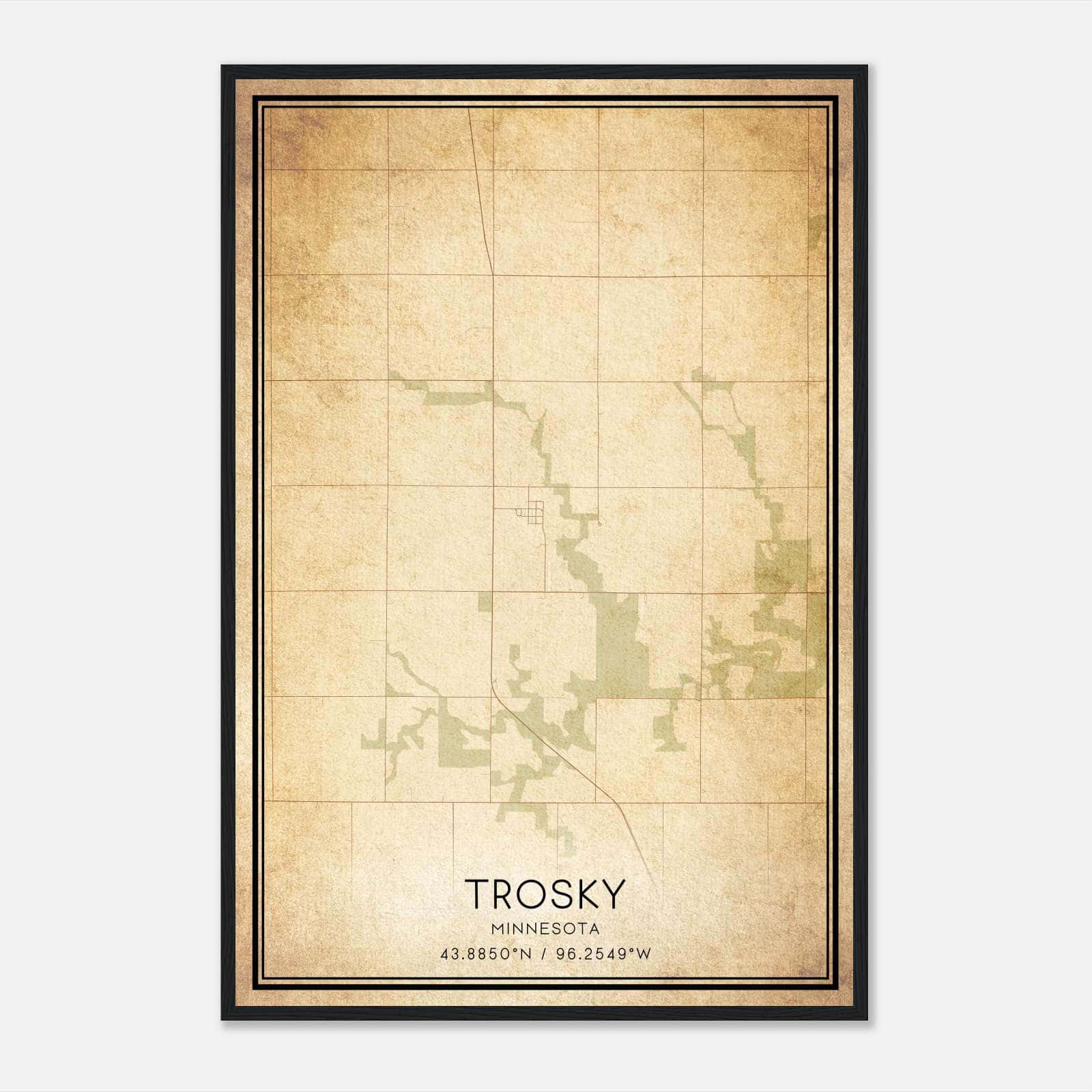 Vintage Trosky Minnesota Map Poster, Trosky MN City Road Wall Art Print Vintage Trosky Minnesota Map Poster, Trosky MN City Road Wall Art Print