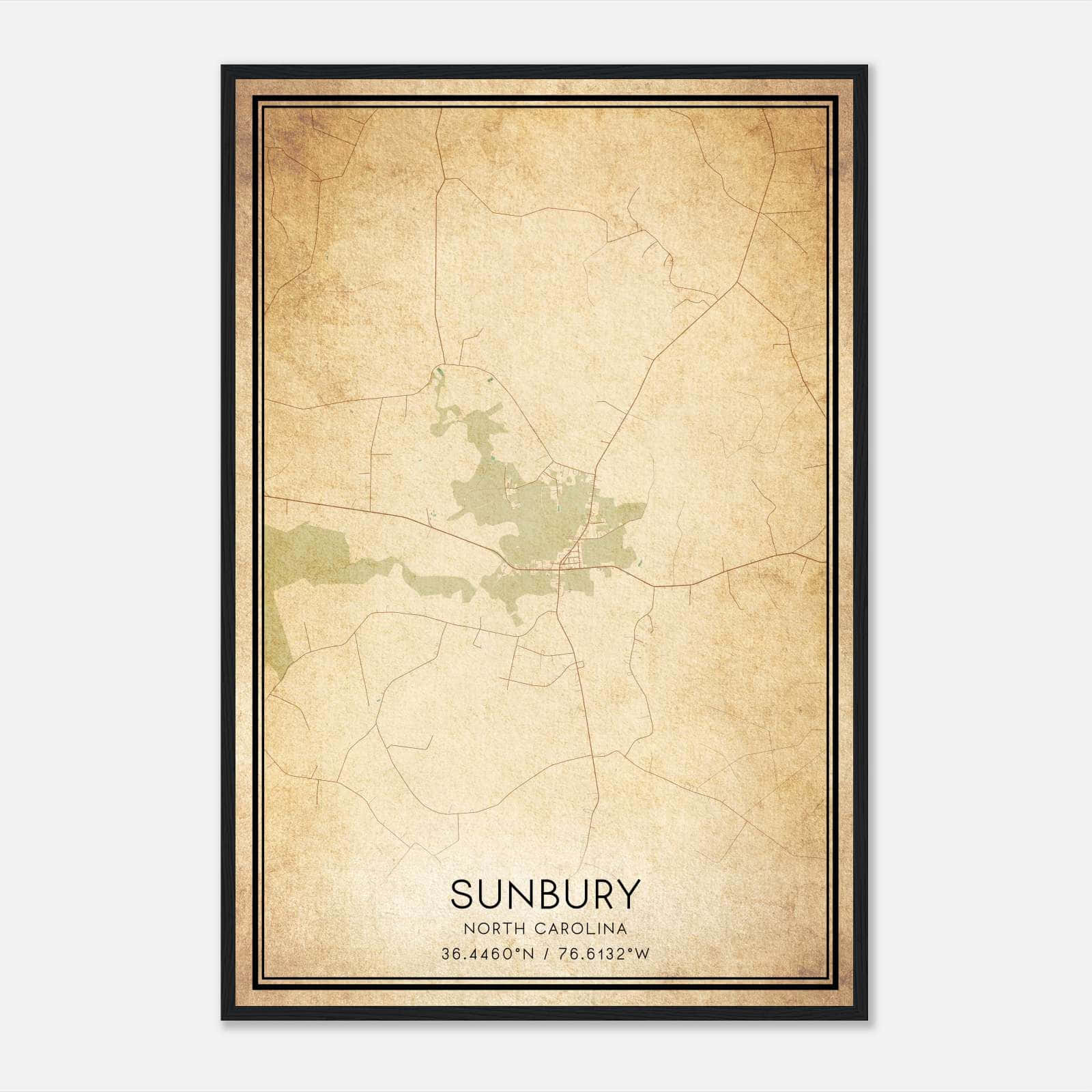 Vintage Sunbury North Carolina Map Poster, Sunbury NC City Road Wall Art Print Vintage Sunbury North Carolina Map Poster, Sunbury NC City Road Wall Art Print