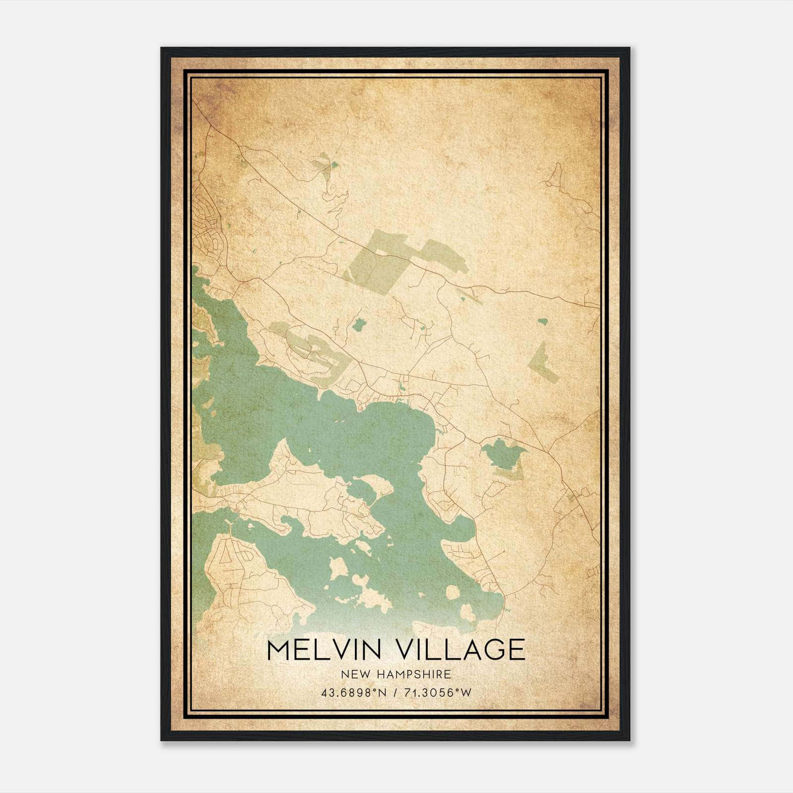 Vintage Melvin Village New Hampshire Map Poster, Melvin Village NH City Road Wall Art Print Vintage Melvin Village New Hampshire Map Poster, Melvin Village NH City Road Wall Art Print
