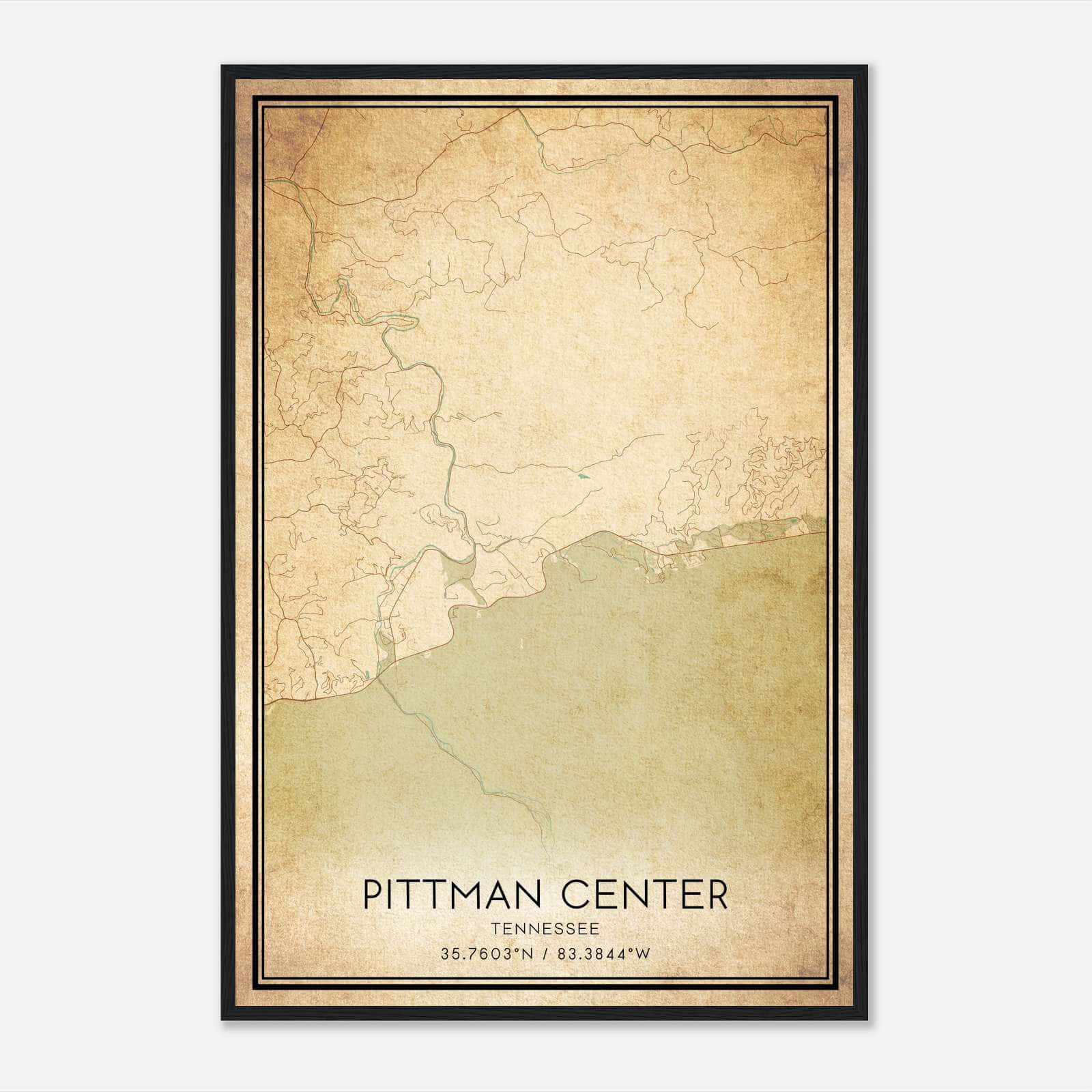Vintage Pittman Center Tennessee Map Poster, Pittman Center TN City Road Wall Art Print Vintage Pittman Center Tennessee Map Poster, Pittman Center TN City Road Wall Art Print