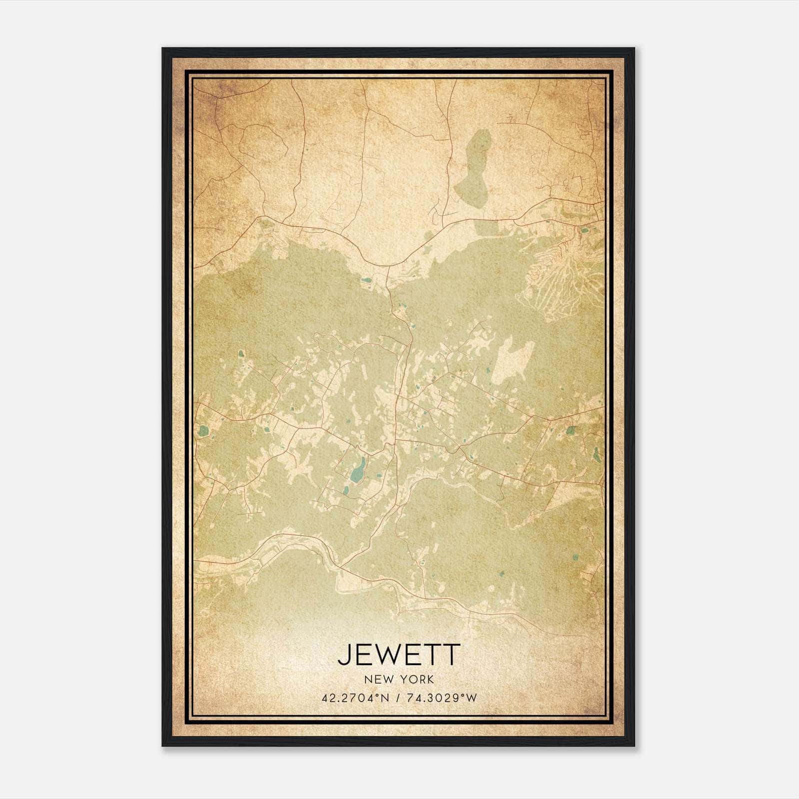 Vintage Jewett New York Map Poster, Jewett NY City Road Wall Art Print Vintage Jewett New York Map Poster, Jewett NY City Road Wall Art Print