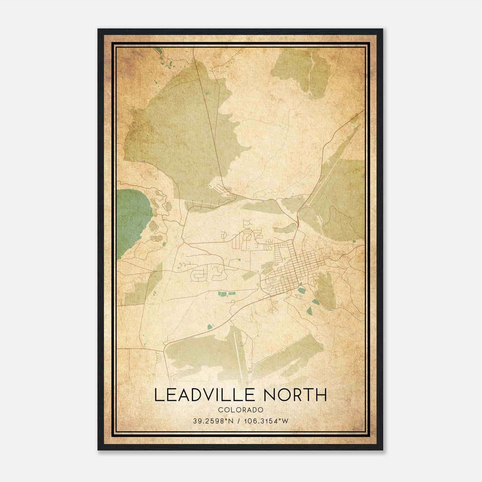 Vintage Leadville North Colorado Map Poster, Leadville North CO City Road Wall Art Print Vintage Leadville North Colorado Map Poster, Leadville North CO City Road Wall Art Print