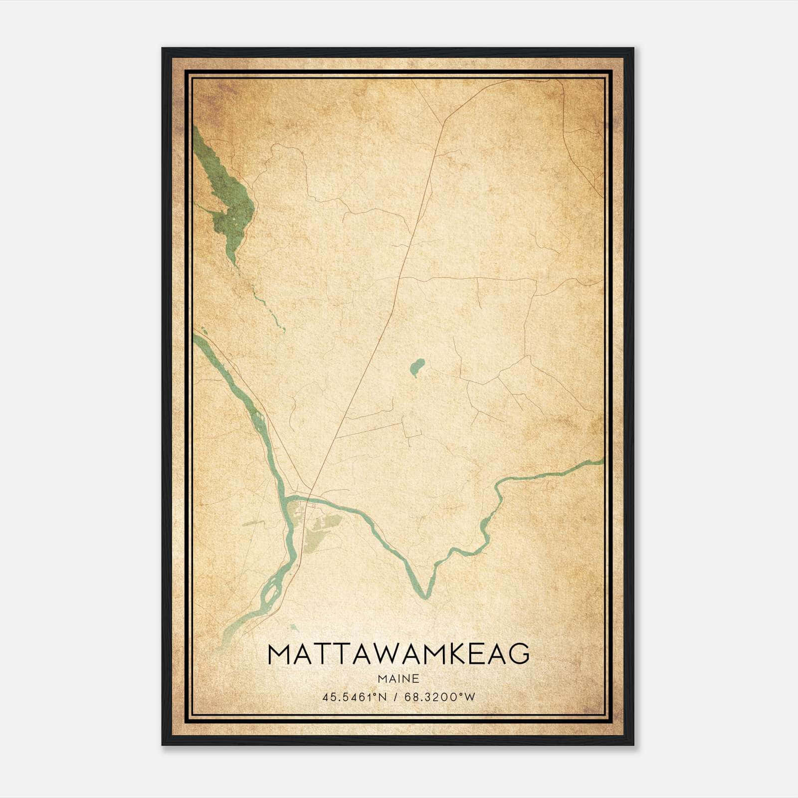 Vintage Mattawamkeag Maine Map Poster, Mattawamkeag ME City Road Wall Art Print Vintage Mattawamkeag Maine Map Poster, Mattawamkeag ME City Road Wall Art Print