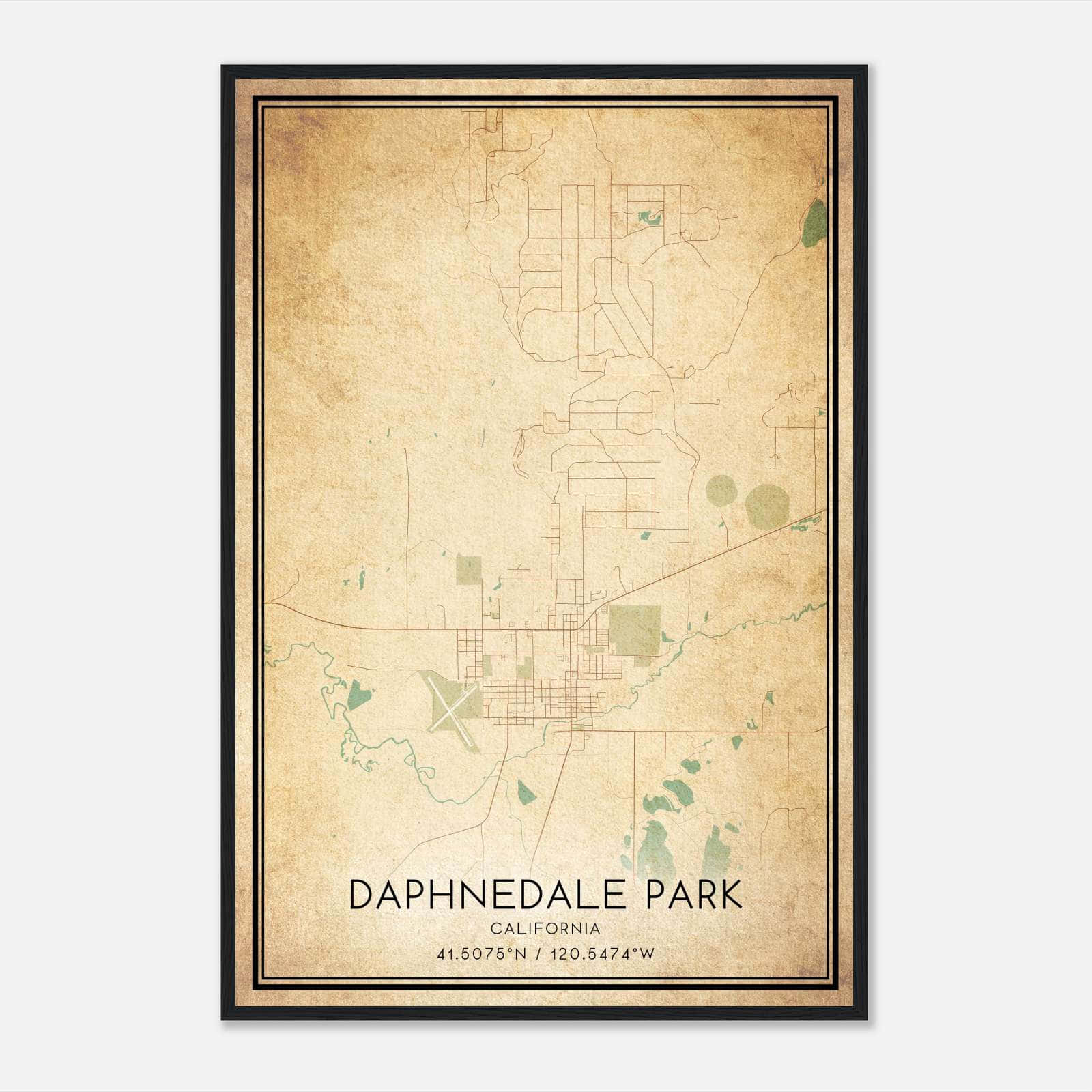 Vintage Daphnedale Park California Map Poster, Daphnedale Park CA City Road Wall Art Print Vintage Daphnedale Park California Map Poster, Daphnedale Park CA City Road Wall Art Print