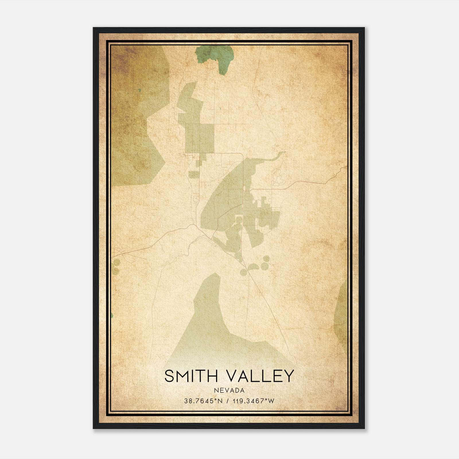 Vintage Smith Valley Nevada Map Poster, Smith Valley NV City Road Wall Art Print Vintage Smith Valley Nevada Map Poster, Smith Valley NV City Road Wall Art Print