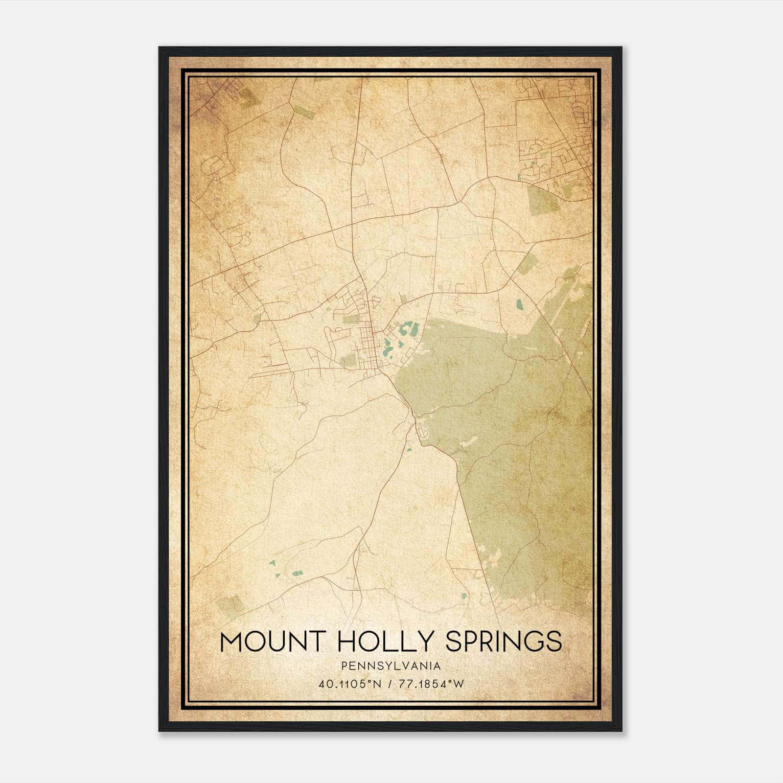 Vintage Mount Holly Springs Pennsylvania Map Poster, Mount Holly Springs PA City Road Wall Art Print Vintage Mount Holly Springs Pennsylvania Map Poster, Mount Holly Springs PA City Road Wall Art Print