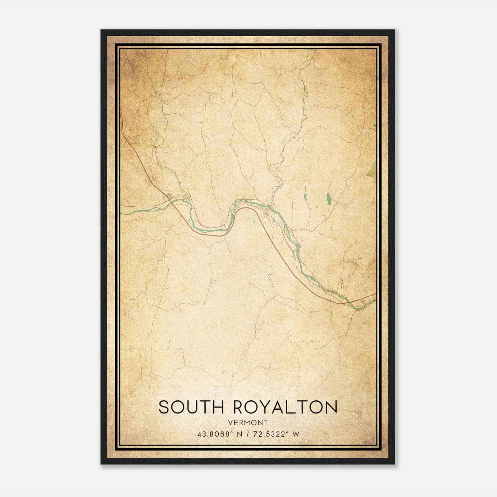 Vintage South Royalton Vermont Map Poster, South Royalton VT City Road Wall Art Print Vintage South Royalton Vermont Map Poster, South Royalton VT City Road Wall Art Print
