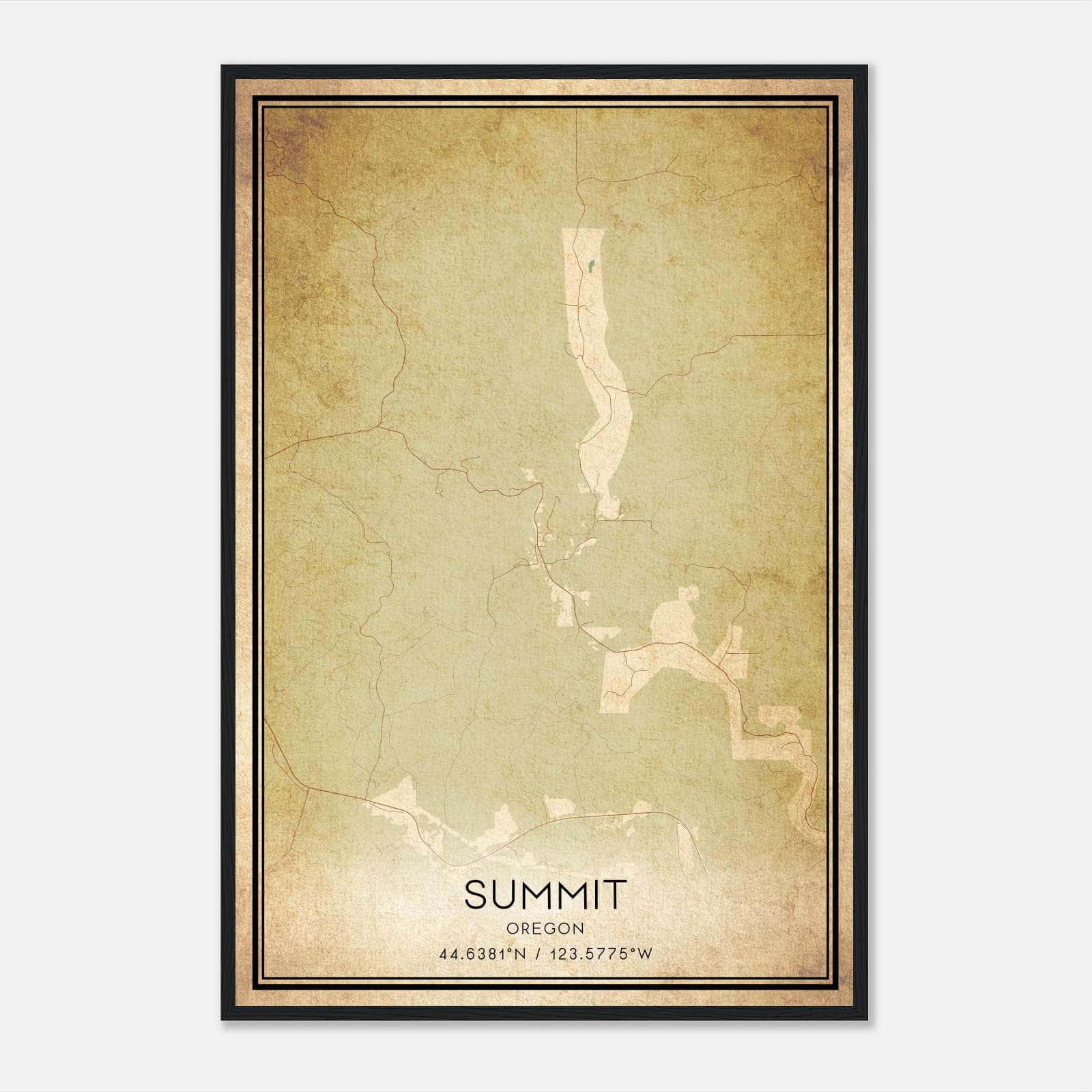 Vintage Summit Oregon Map Poster, Summit OR City Road Wall Art Print Vintage Summit Oregon Map Poster, Summit OR City Road Wall Art Print