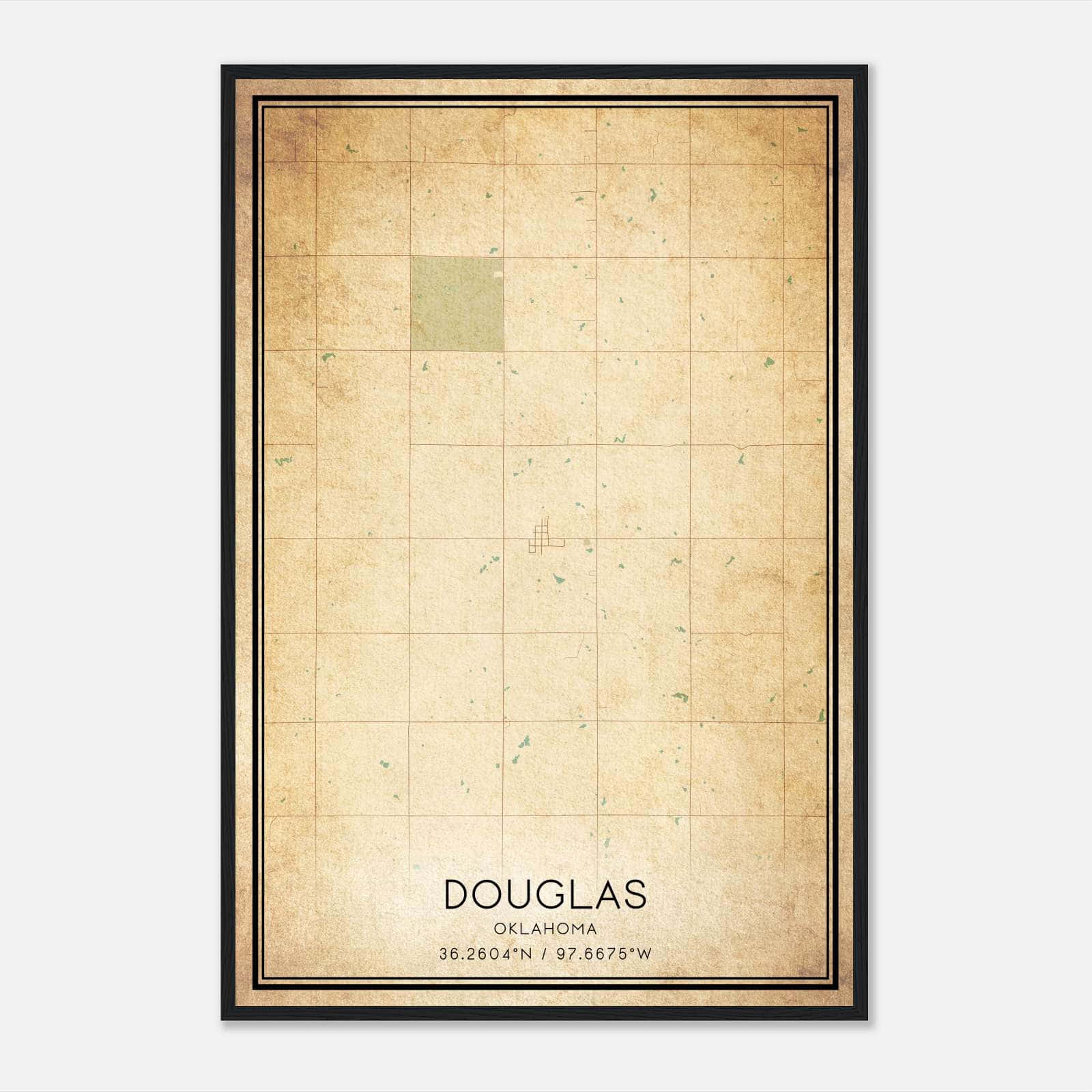Vintage Douglas Oklahoma Map Poster, Douglas OK City Road Wall Art Print Vintage Douglas Oklahoma Map Poster, Douglas OK City Road Wall Art Print