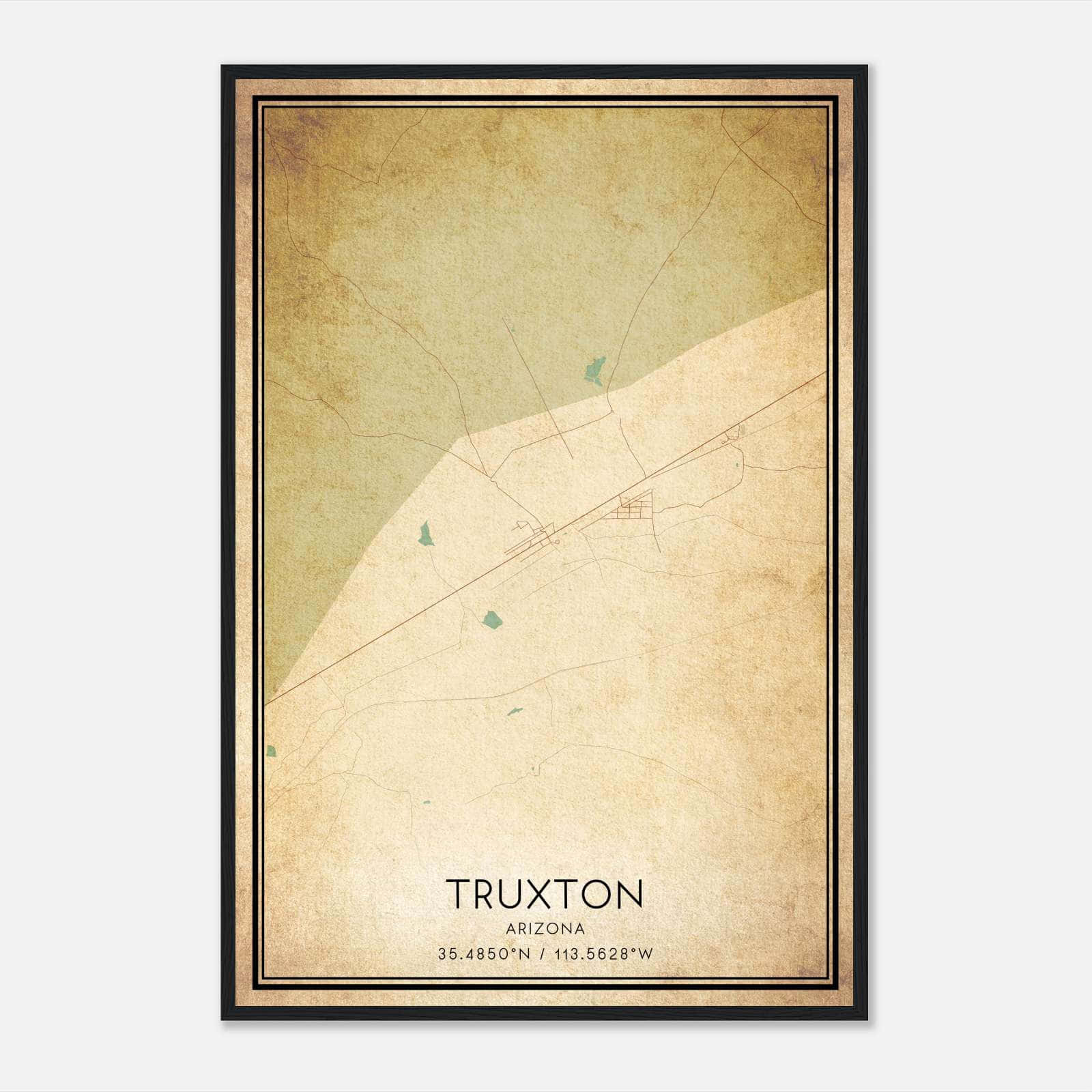 Vintage Truxton Arizona Map Poster, Truxton AZ City Road Wall Art Print Vintage Truxton Arizona Map Poster, Truxton AZ City Road Wall Art Print