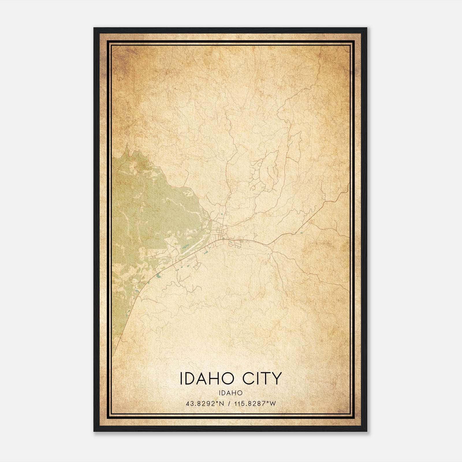 Vintage Idaho City Idaho Map Poster, Idaho City ID City Road Wall Art Print Vintage Idaho City Idaho Map Poster, Idaho City ID City Road Wall Art Print