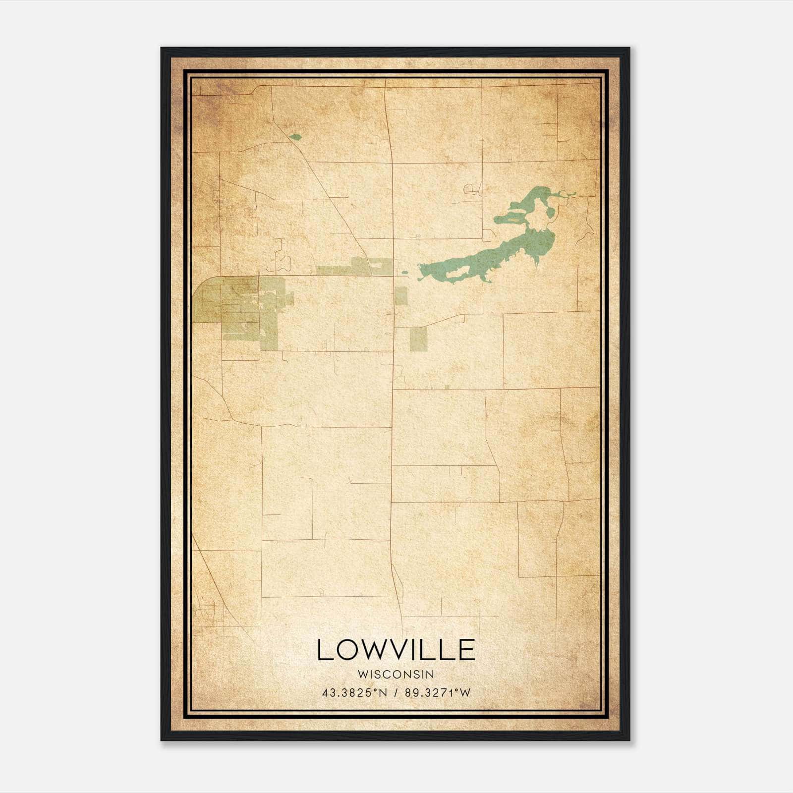 Vintage Lowville Wisconsin Map Poster, Lowville WI City Road Wall Art Print Vintage Lowville Wisconsin Map Poster, Lowville WI City Road Wall Art Print