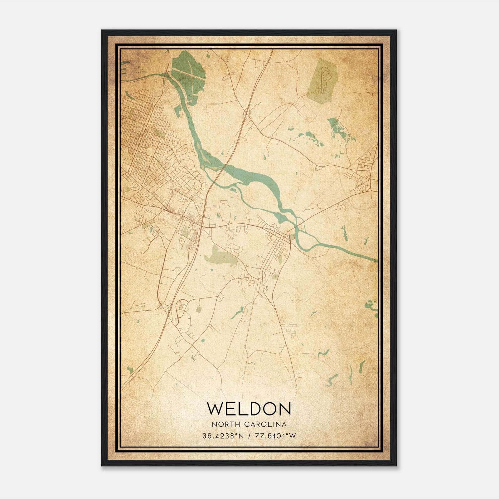 Vintage Weldon North Carolina Map Poster, Weldon NC City Road Wall Art Print Vintage Weldon North Carolina Map Poster, Weldon NC City Road Wall Art Print