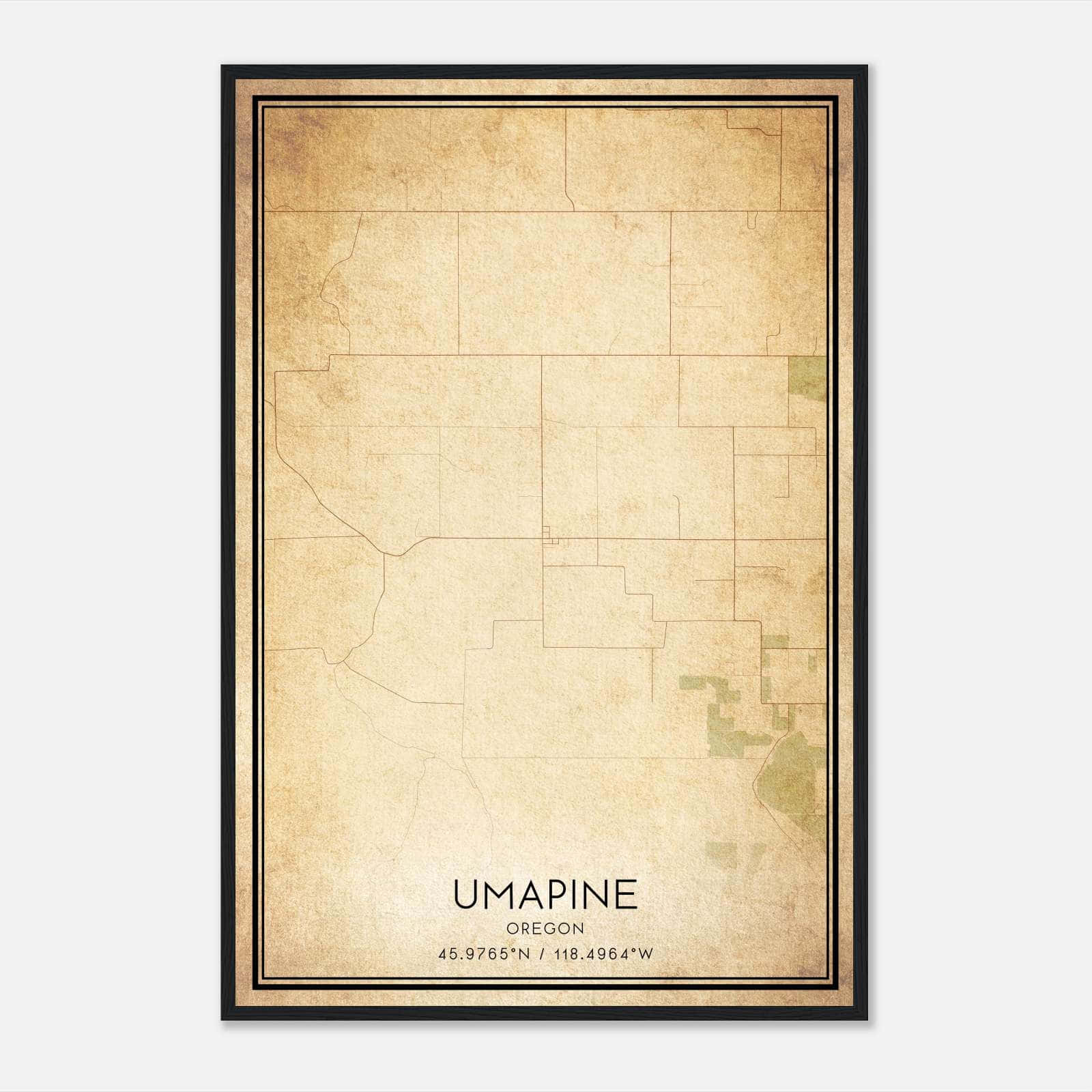 Vintage Umapine Oregon Map Poster, Umapine OR City Road Wall Art Print Vintage Umapine Oregon Map Poster, Umapine OR City Road Wall Art Print