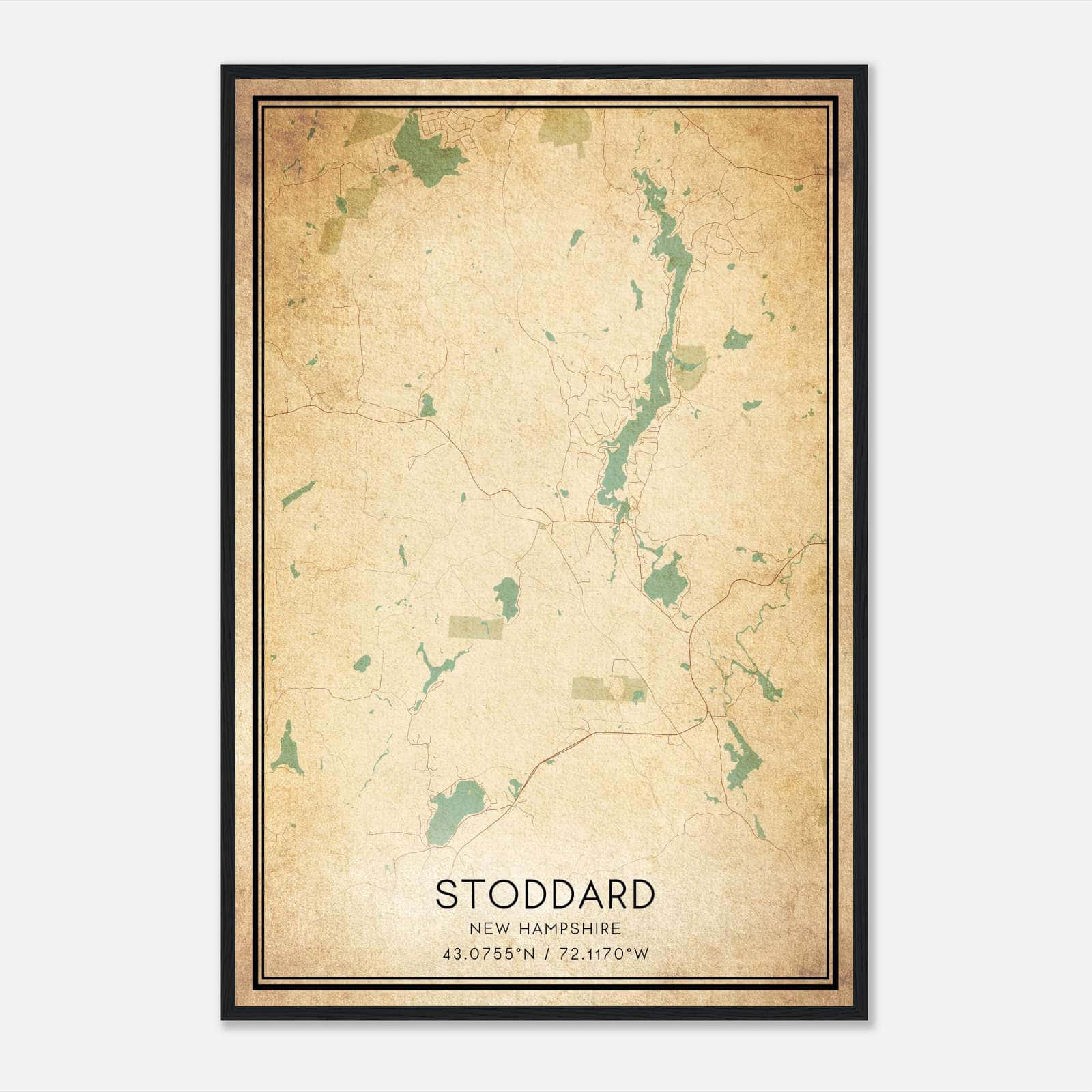 Vintage Stoddard New Hampshire Map Poster, Stoddard NH City Road Wall Art Print Vintage Stoddard New Hampshire Map Poster, Stoddard NH City Road Wall Art Print