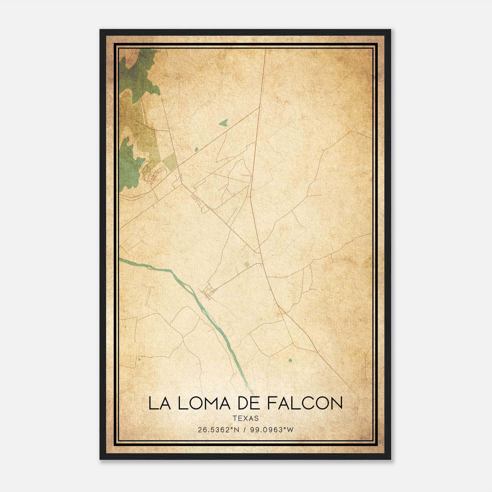 Vintage La Loma De Falcon Texas Map Poster, La Loma De Falcon TX City Road Wall Art Print Vintage La Loma De Falcon Texas Map Poster, La Loma De Falcon TX City Road Wall Art Print