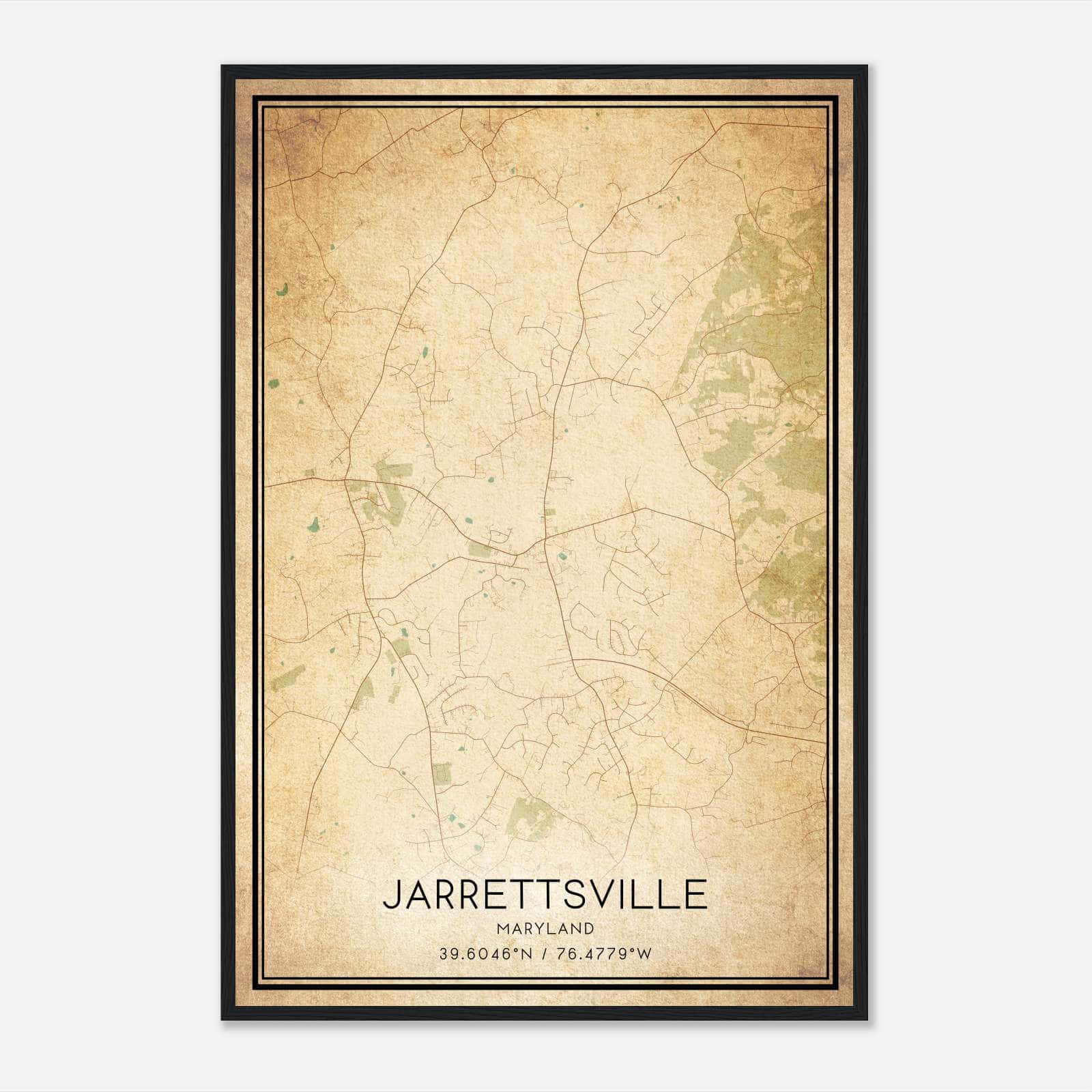 Vintage Jarrettsville Maryland Map Poster, Jarrettsville MD City Road Wall Art Print Vintage Jarrettsville Maryland Map Poster, Jarrettsville MD City Road Wall Art Print