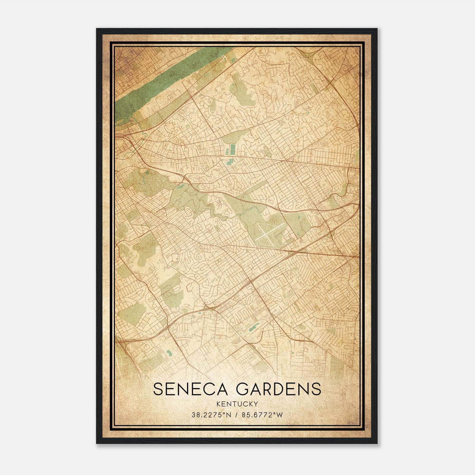 Vintage Seneca Gardens Kentucky Map Poster, Seneca Gardens KY City Road Wall Art Print Vintage Seneca Gardens Kentucky Map Poster, Seneca Gardens KY City Road Wall Art Print