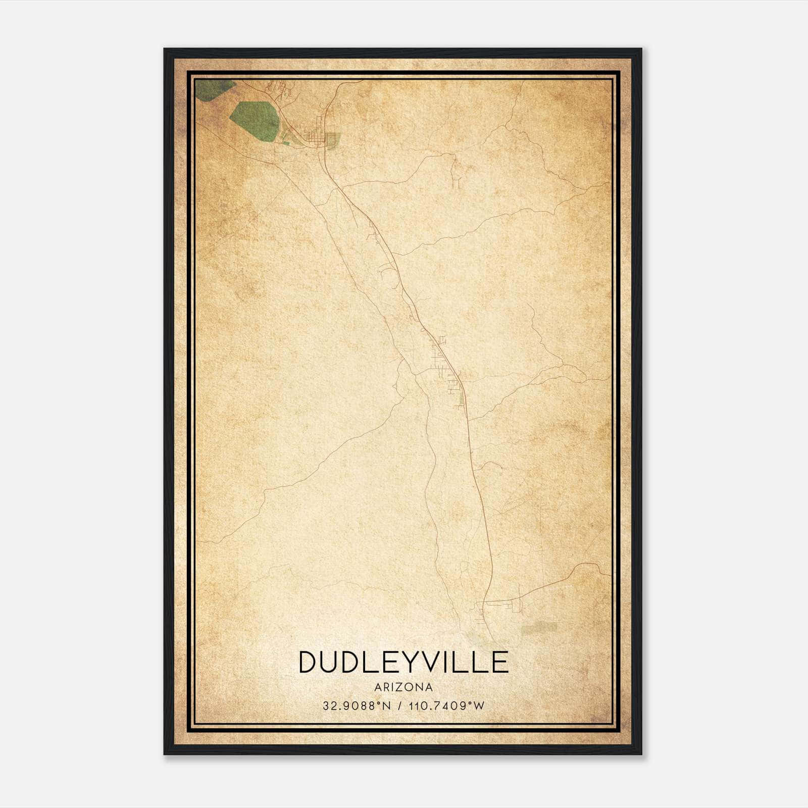 Vintage Dudleyville Arizona Map Poster, Dudleyville AZ City Road Wall Art Print Vintage Dudleyville Arizona Map Poster, Dudleyville AZ City Road Wall Art Print