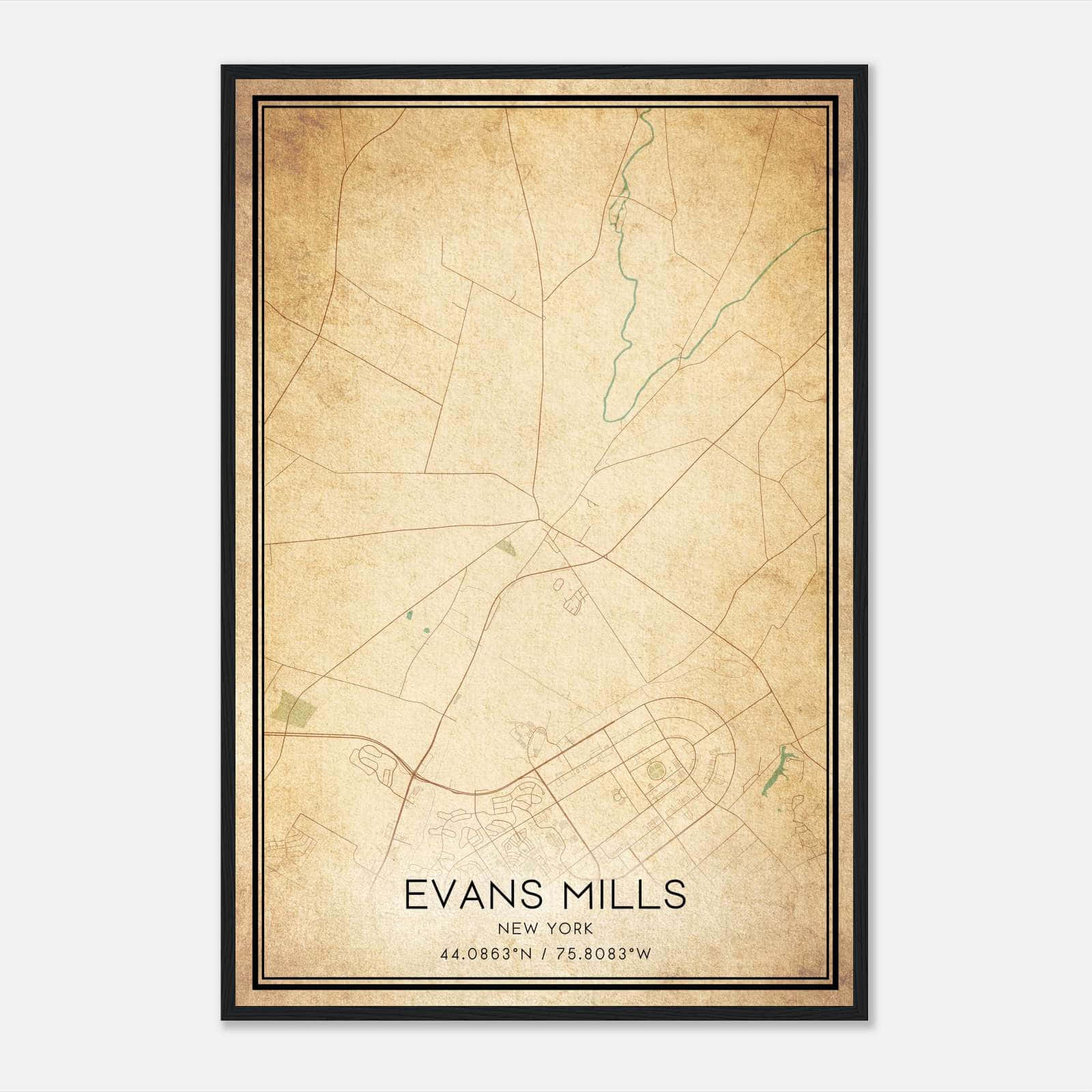 Vintage Evans Mills New York Map Poster, Evans Mills NY City Road Wall Art Print Vintage Evans Mills New York Map Poster, Evans Mills NY City Road Wall Art Print
