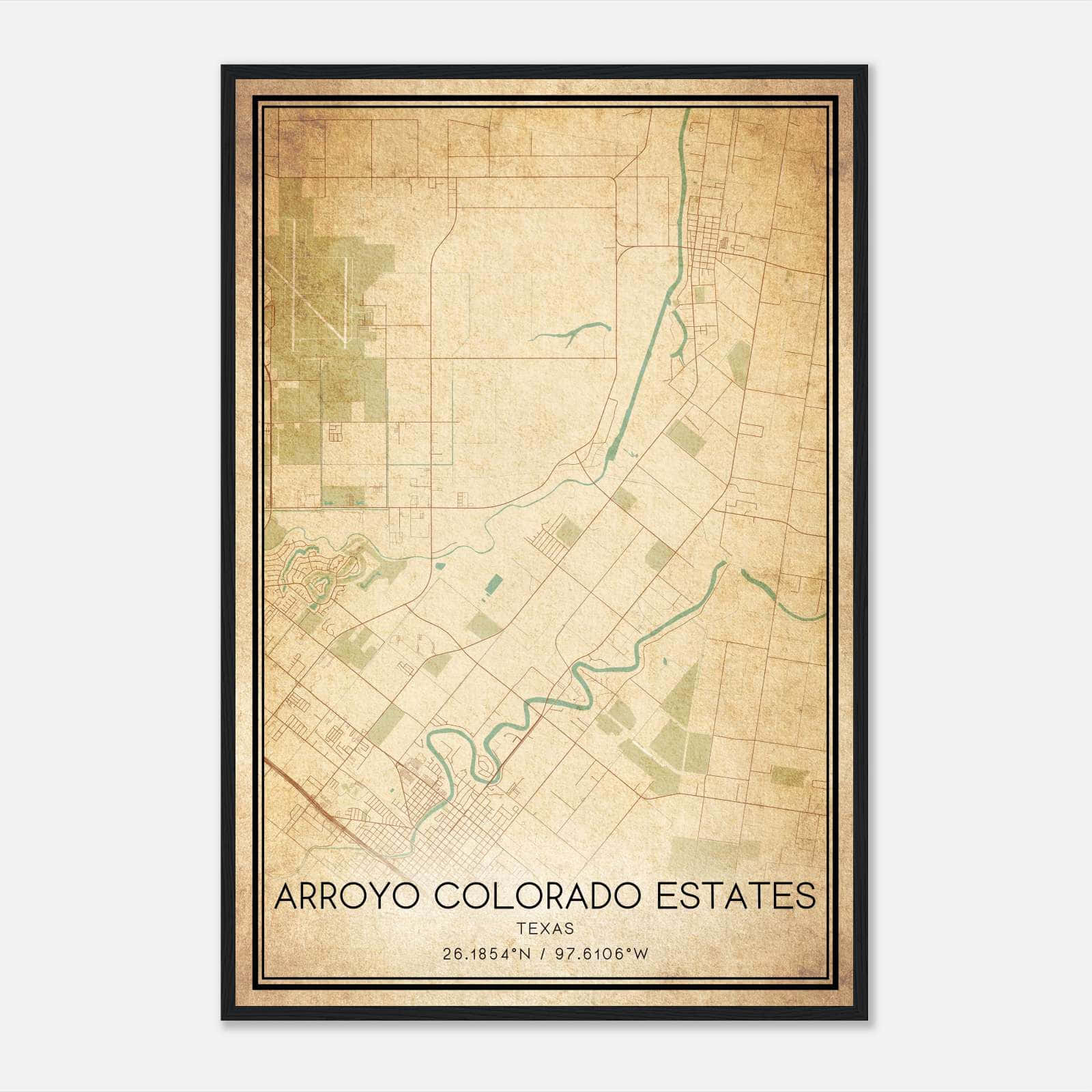 Vintage Arroyo Colorado Estates Texas Map Poster, Arroyo Colorado Estates TX City Road Wall Art Print Vintage Arroyo Colorado Estates Texas Map Poster, Arroyo Colorado Estates TX City Road Wall Art Print