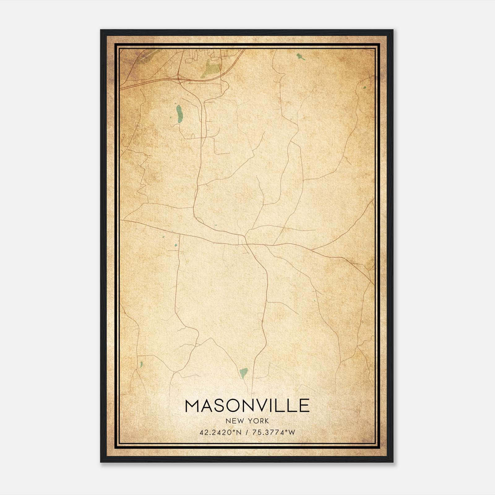 Vintage Masonville New York Map Poster, Masonville NY City Road Wall Art Print Vintage Masonville New York Map Poster, Masonville NY City Road Wall Art Print