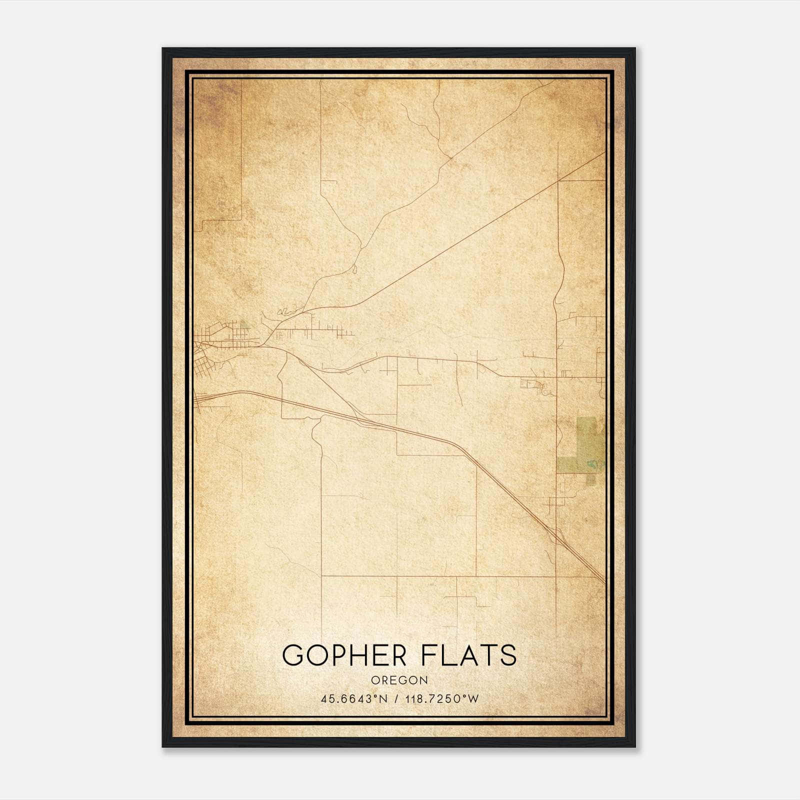 Vintage Gopher Flats Oregon Map Poster, Gopher Flats OR City Road Wall Art Print Vintage Gopher Flats Oregon Map Poster, Gopher Flats OR City Road Wall Art Print