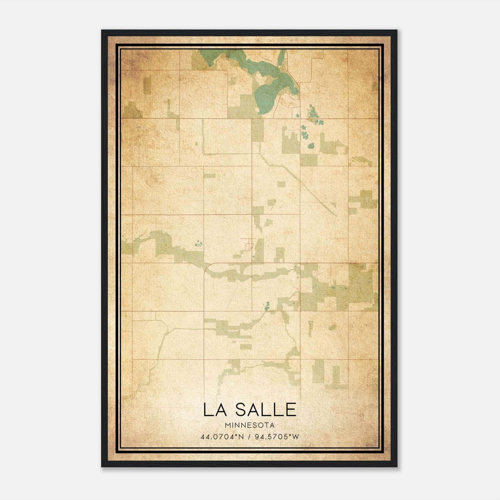 Vintage La Salle Minnesota Map Poster, La Salle MN City Road Wall Art Print Vintage La Salle Minnesota Map Poster, La Salle MN City Road Wall Art Print