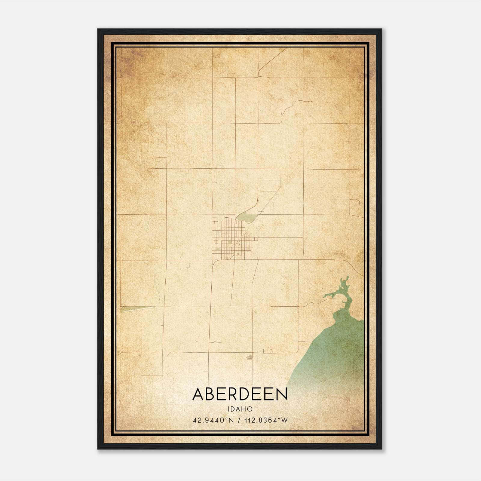Vintage Aberdeen Idaho Map Poster, Aberdeen ID City Road Wall Art Print Vintage Aberdeen Idaho Map Poster, Aberdeen ID City Road Wall Art Print