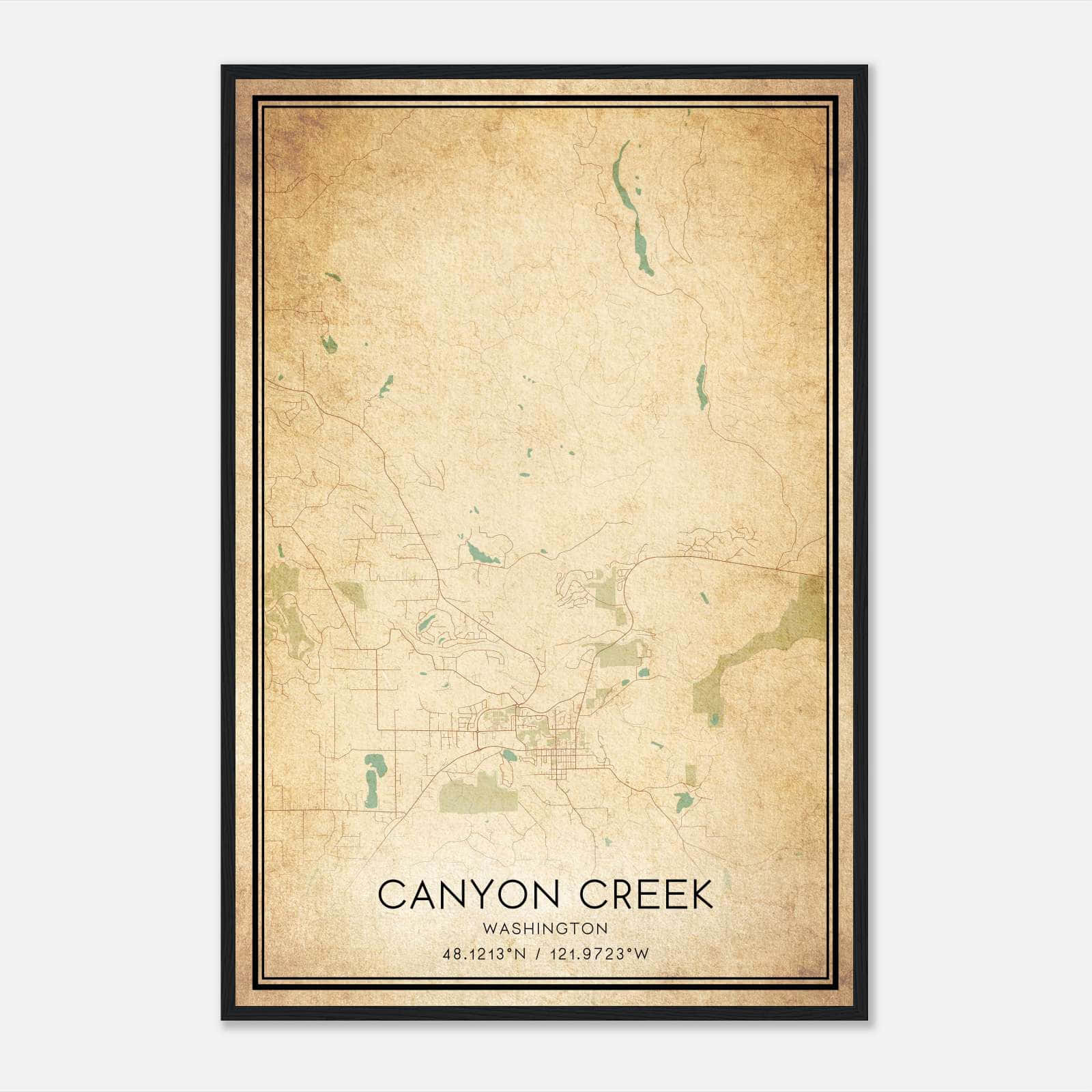 Vintage Canyon Creek Washington Map Poster, Canyon Creek WA City Road Wall Art Print Vintage Canyon Creek Washington Map Poster, Canyon Creek WA City Road Wall Art Print