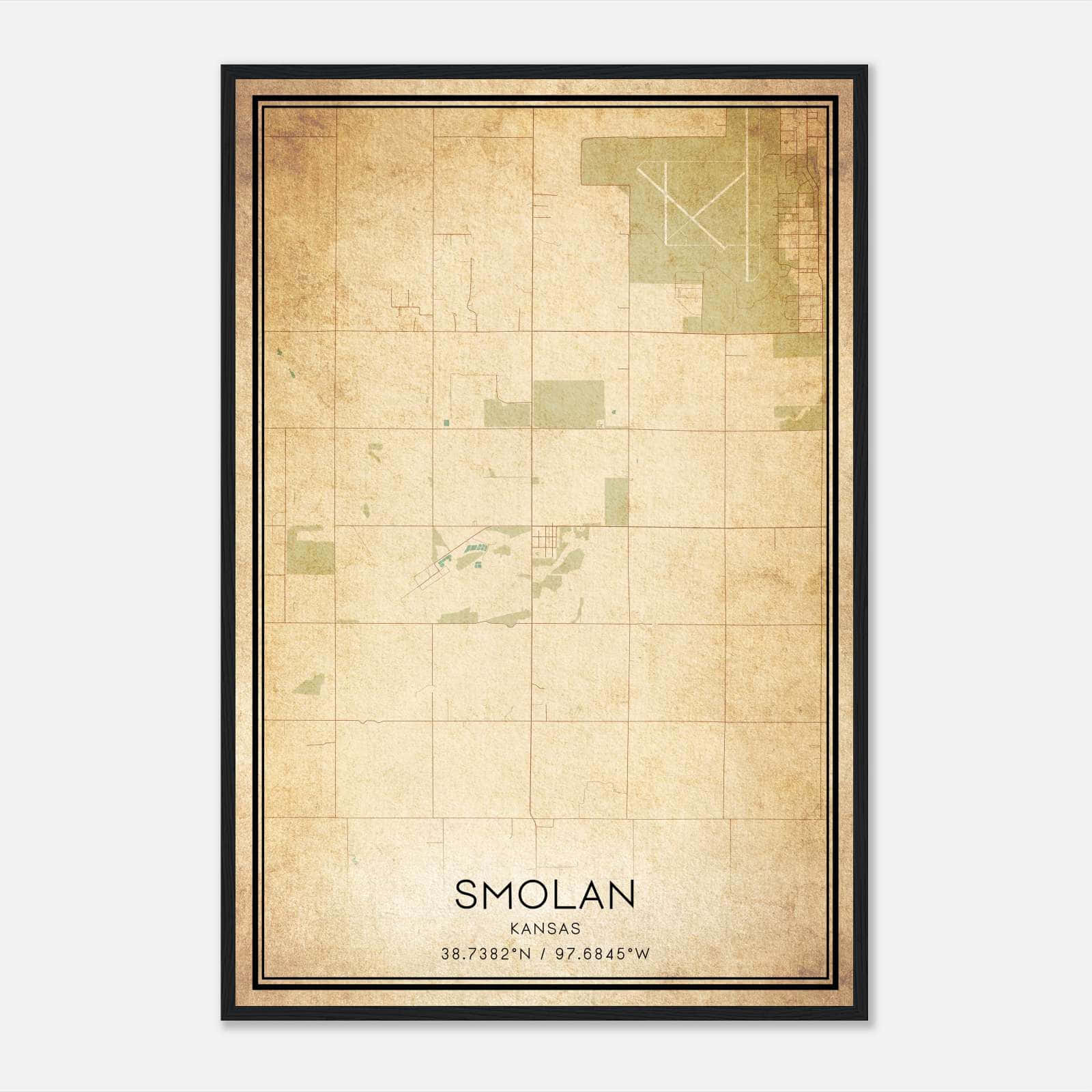 Vintage Smolan Kansas Map Poster, Smolan KS City Road Wall Art Print Vintage Smolan Kansas Map Poster, Smolan KS City Road Wall Art Print