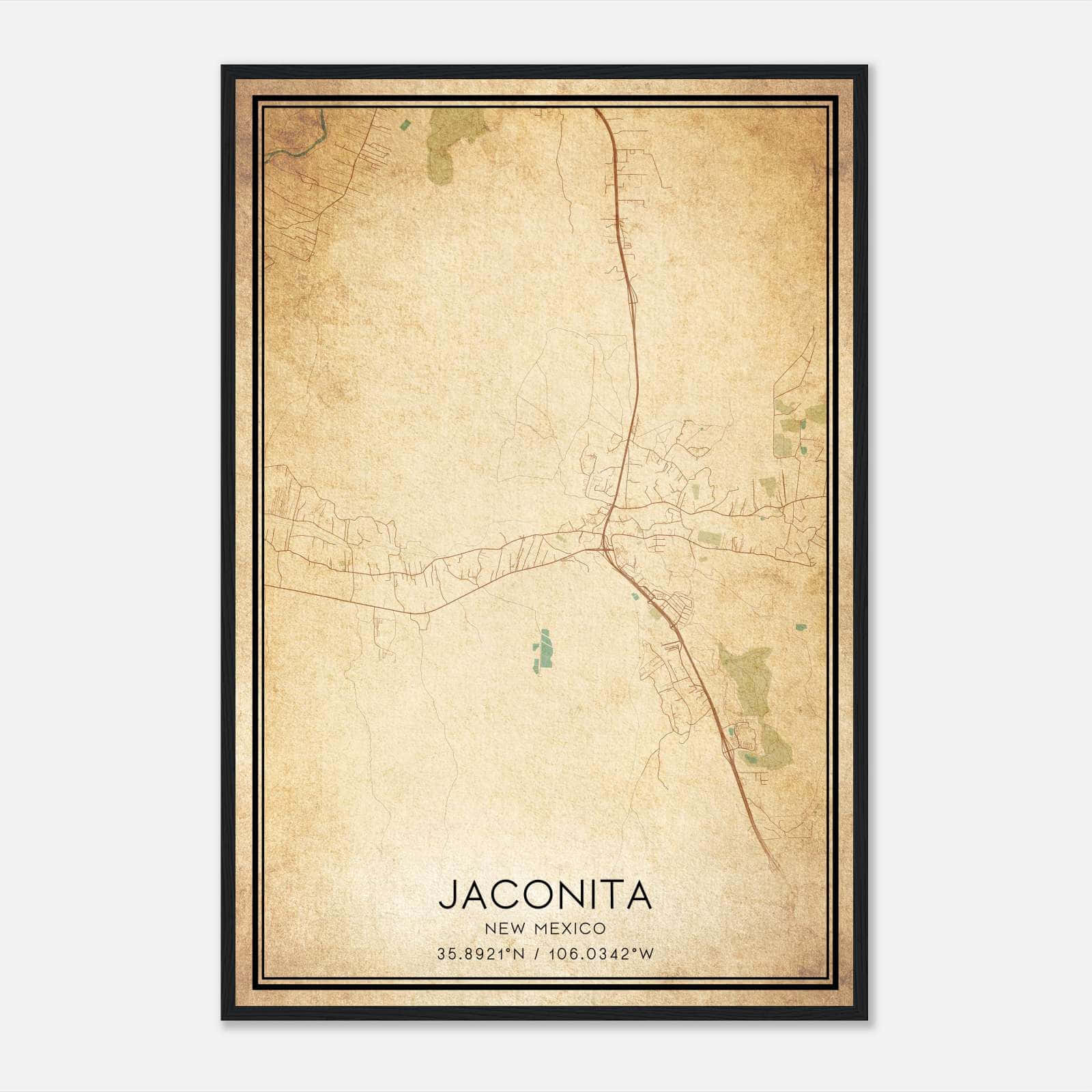 Vintage Jaconita New Mexico Map Poster, Jaconita NM City Road Wall Art Print Vintage Jaconita New Mexico Map Poster, Jaconita NM City Road Wall Art Print