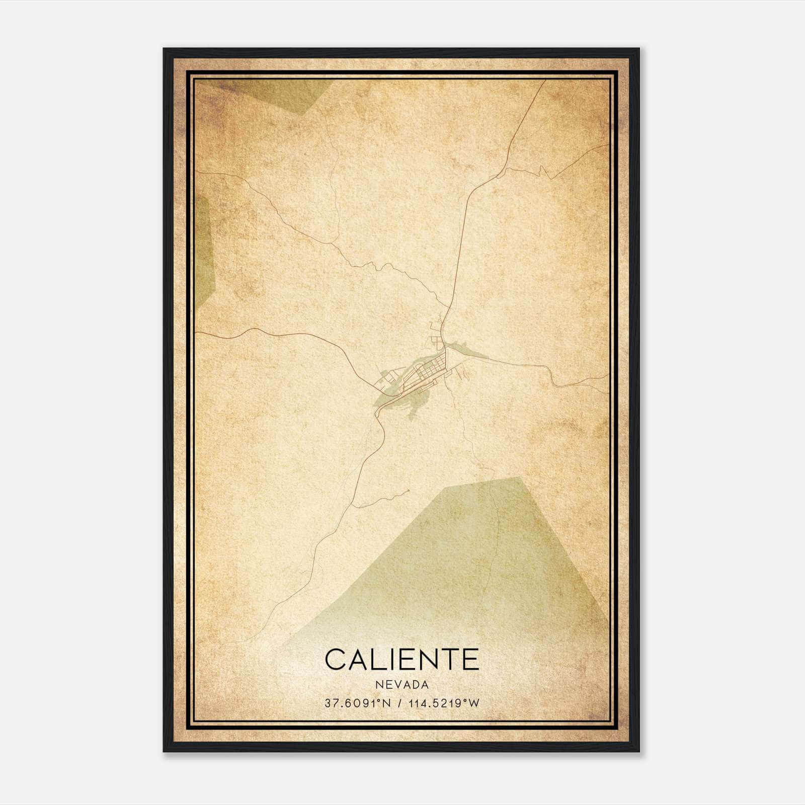 Vintage Caliente Nevada Map Poster, Caliente NV City Road Wall Art Print Vintage Caliente Nevada Map Poster, Caliente NV City Road Wall Art Print