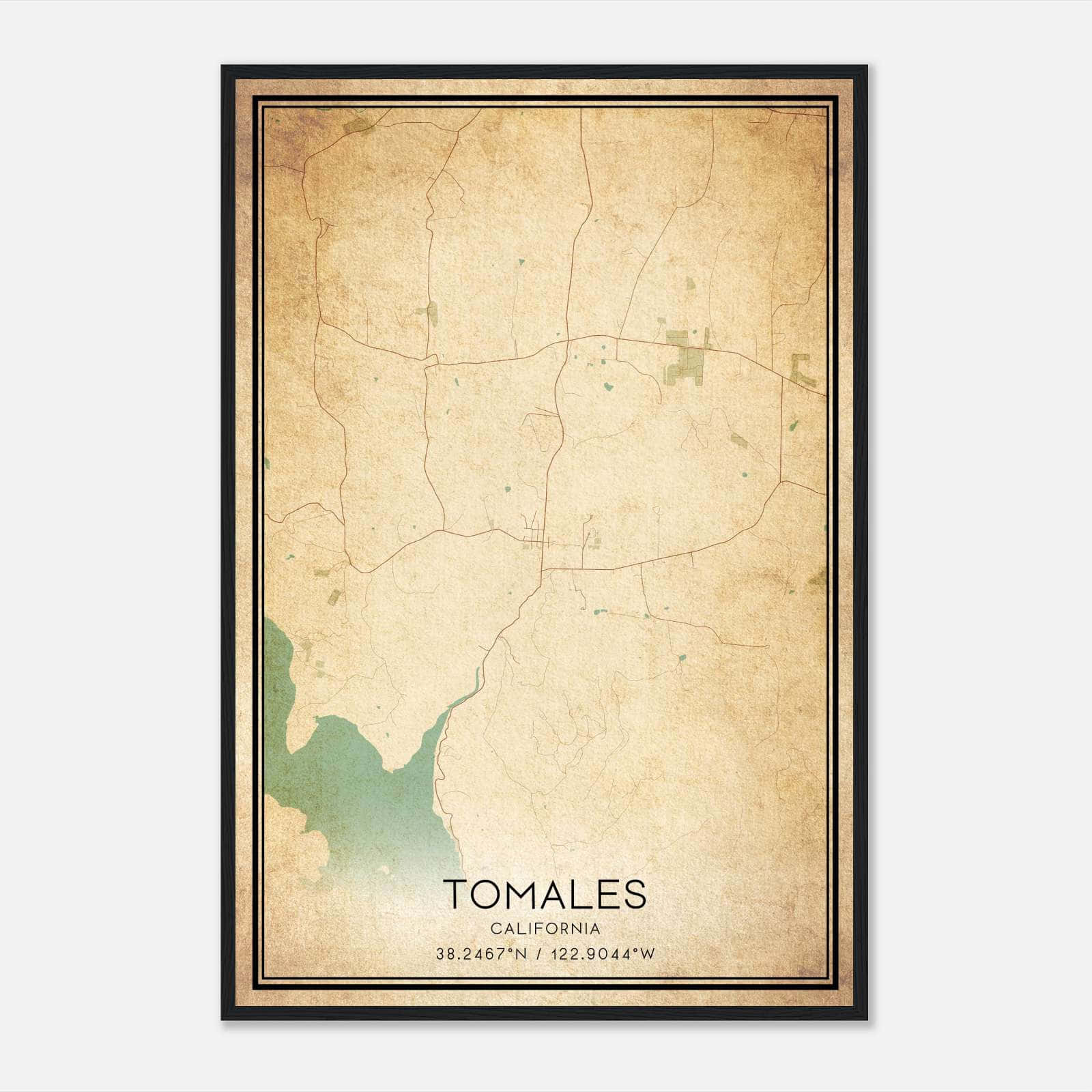 Vintage Tomales California Map Poster, Tomales CA City Road Wall Art Print Vintage Tomales California Map Poster, Tomales CA City Road Wall Art Print