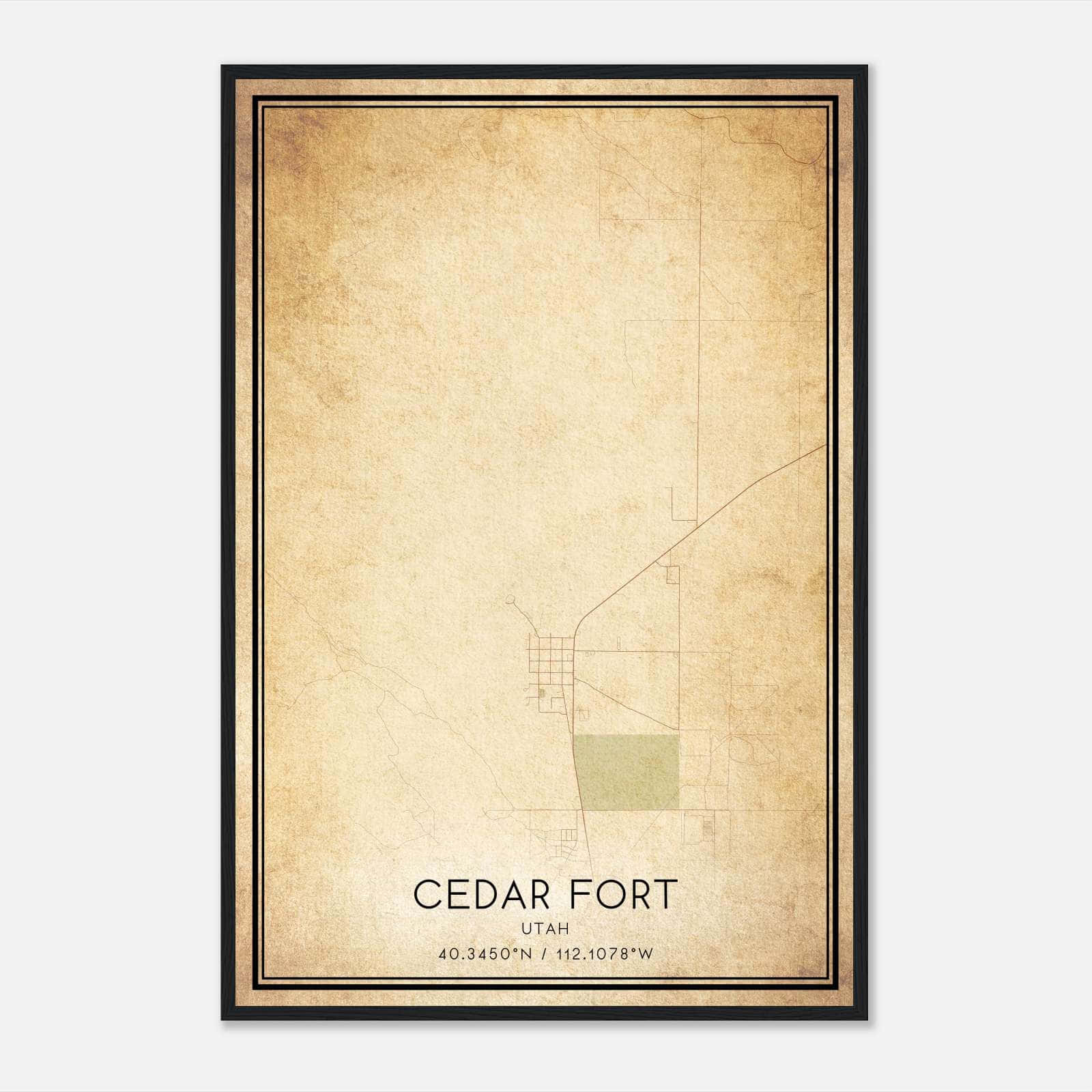 Vintage Cedar Fort Utah Map Poster, Cedar Fort UT City Road Wall Art Print Vintage Cedar Fort Utah Map Poster, Cedar Fort UT City Road Wall Art Print
